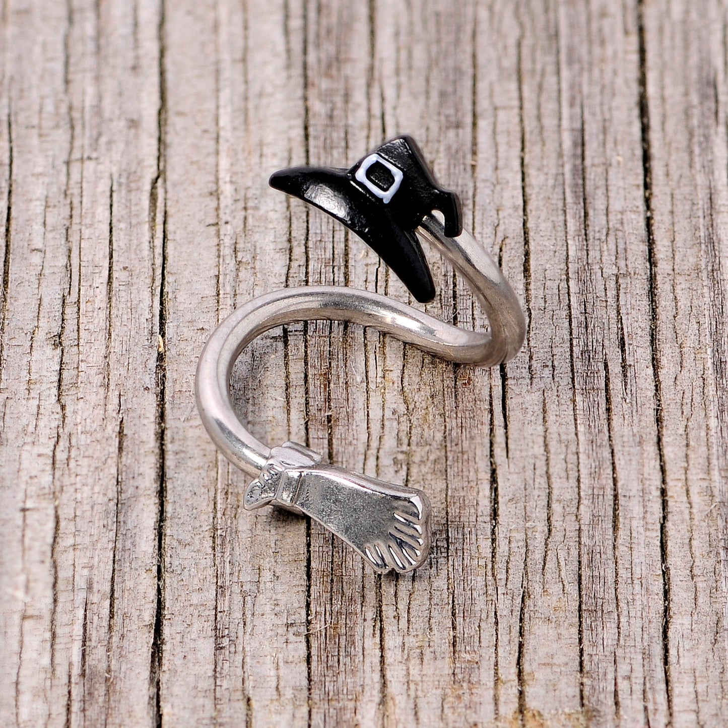 Hat and Broom Im a Witch Kit Halloween Spiral Twister Belly Ring