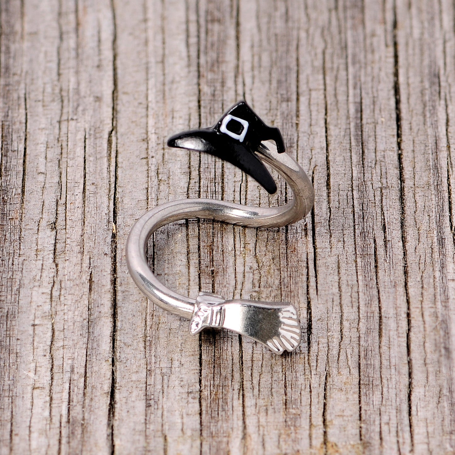 Hat and Broom Im a Witch Kit Halloween Spiral Twister Belly Ring