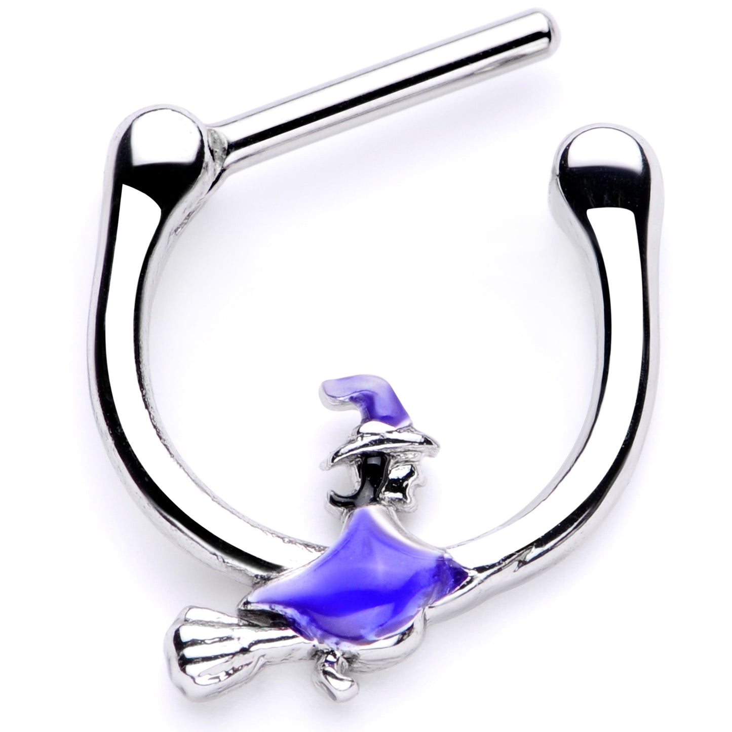 16G 5/16 Blue Spooky Witch Halloween Septum Clicker