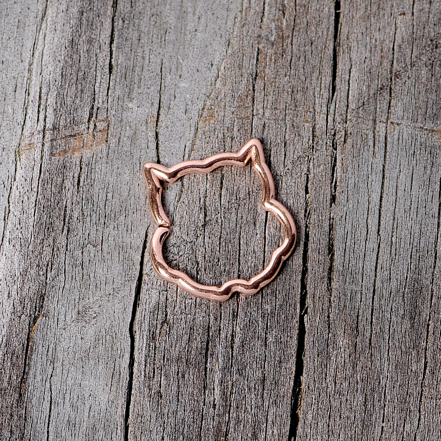 16G 3/8 Rose Gold Tone Barn Owl Halloween Closure Ring