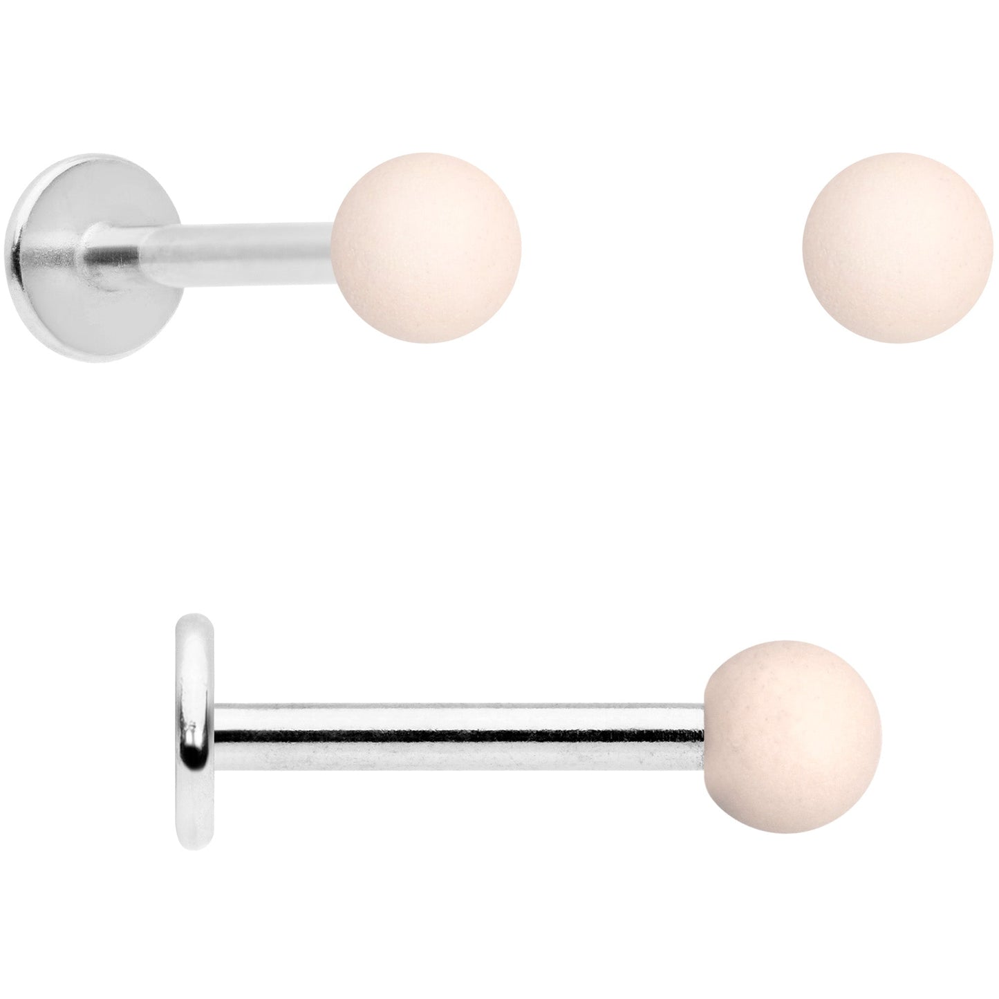 16G 5/16 Peach Brown White Matte Labret Monroe Tragus Set of 4
