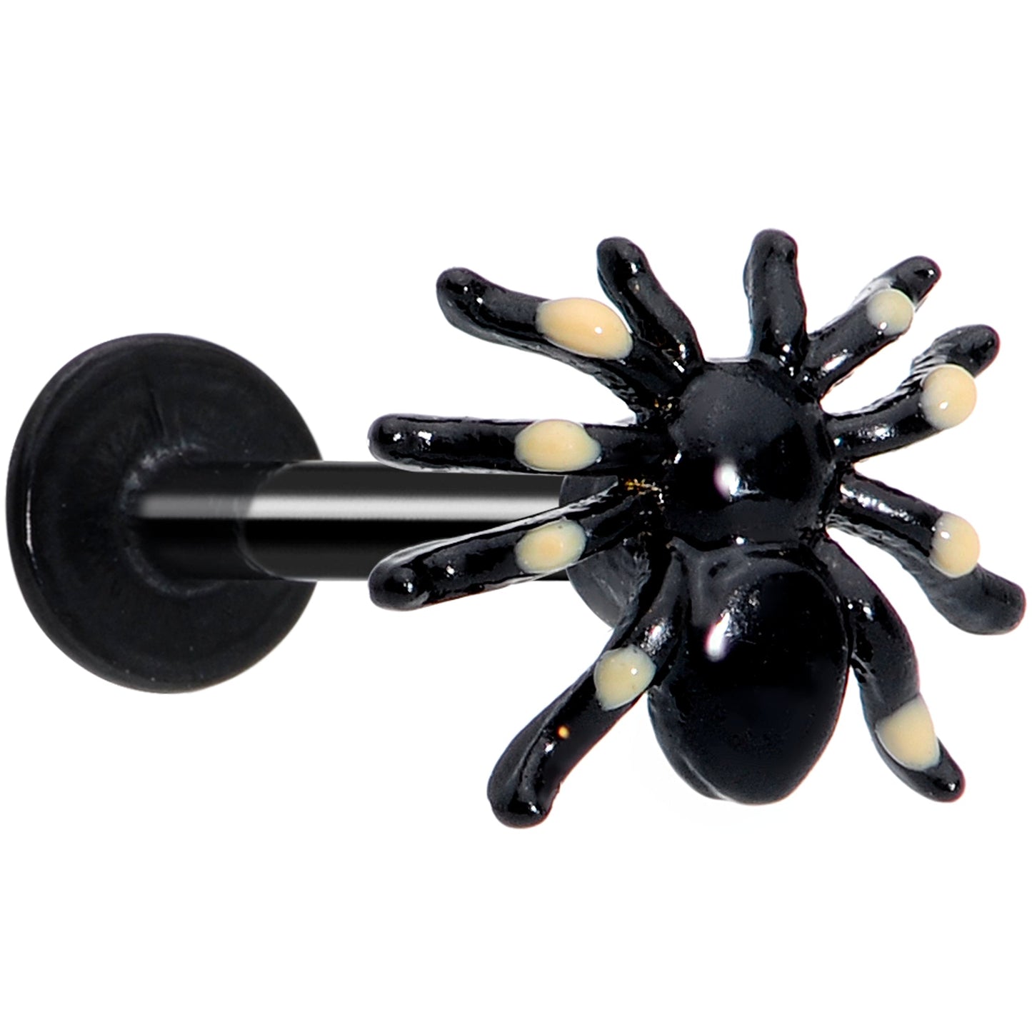 16G 5/16 Black Spooky Spider Halloween Labret Monroe Tragus