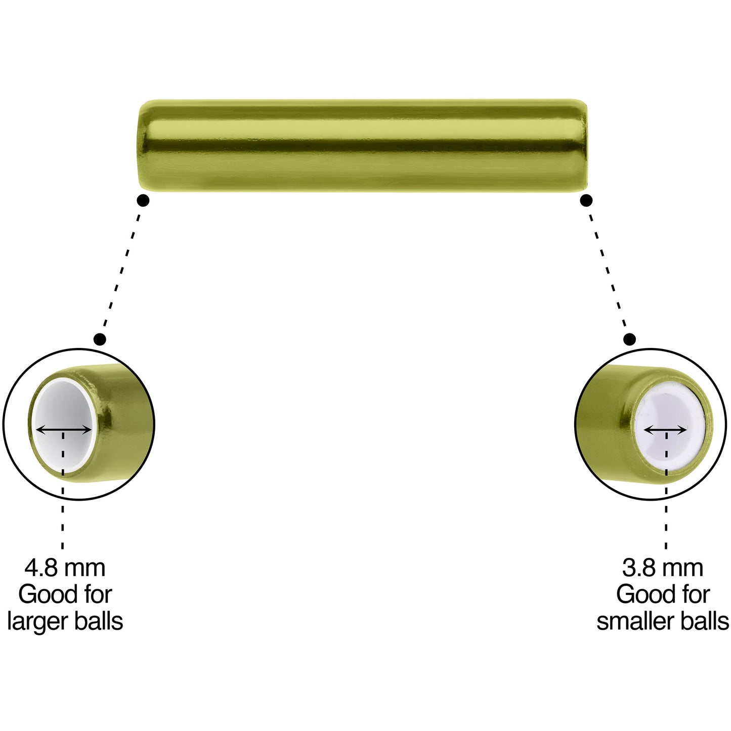5mm to 6mm Green Aluminum Body Piercing Ball Removal Tool