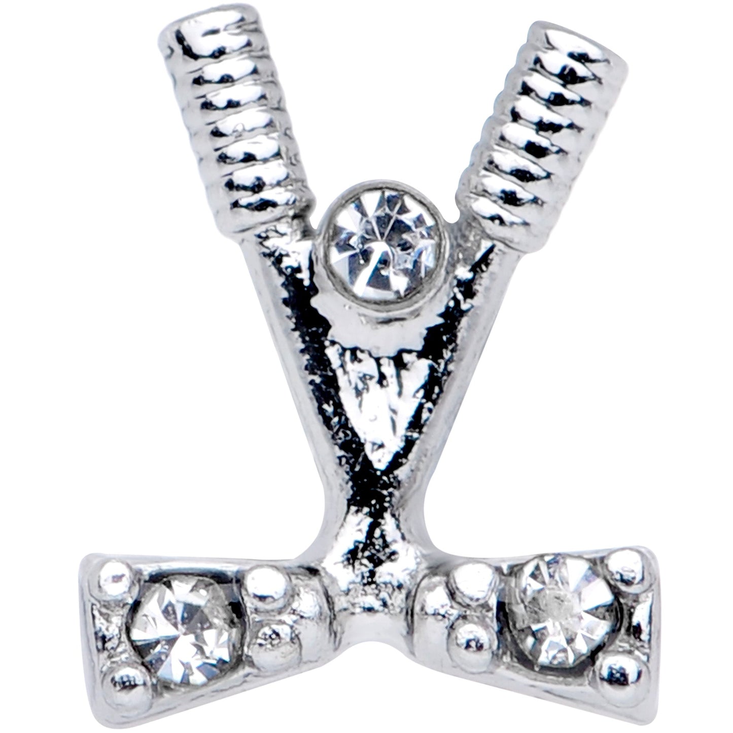 16G 5/16 Clear CZ Gem Crossed Golf Clubs Labret Monroe Tragus
