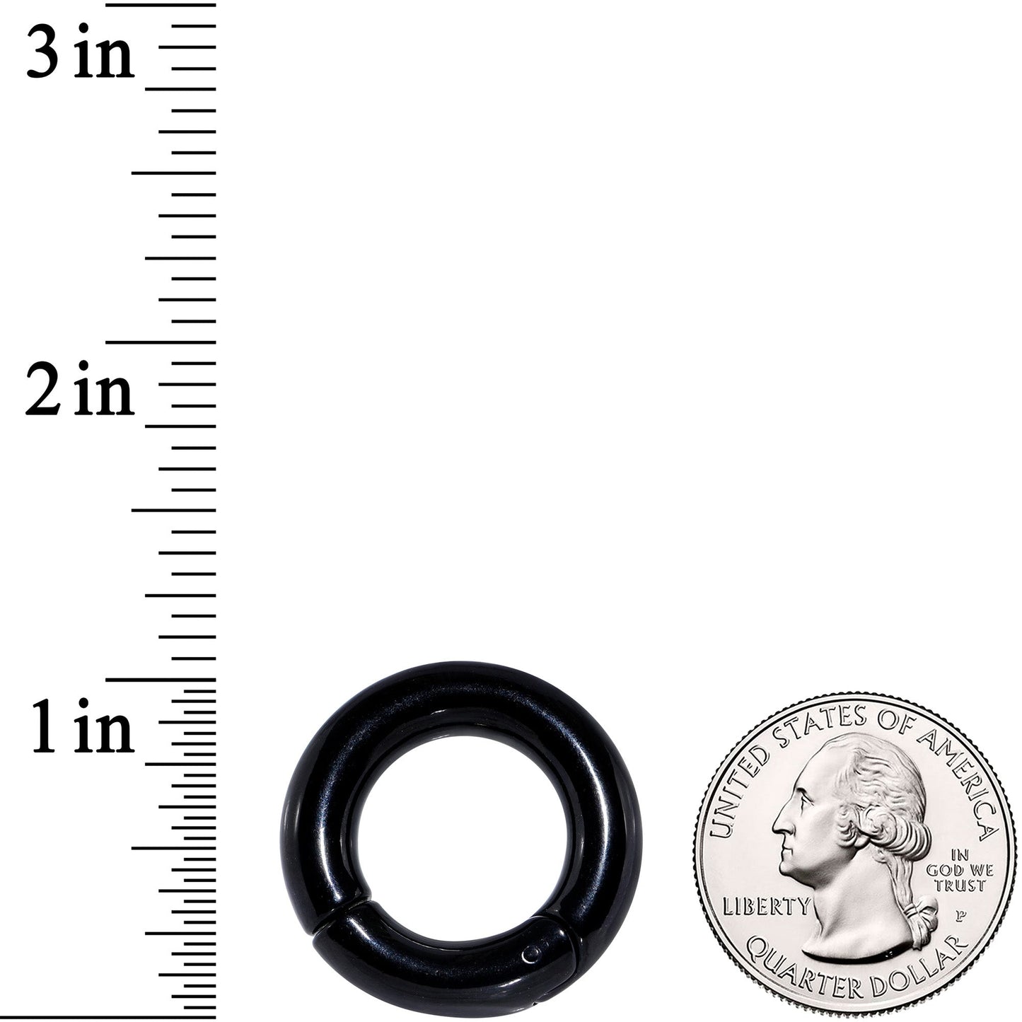 2G 5/8 Black PVD Steel Hinged Segment Ring