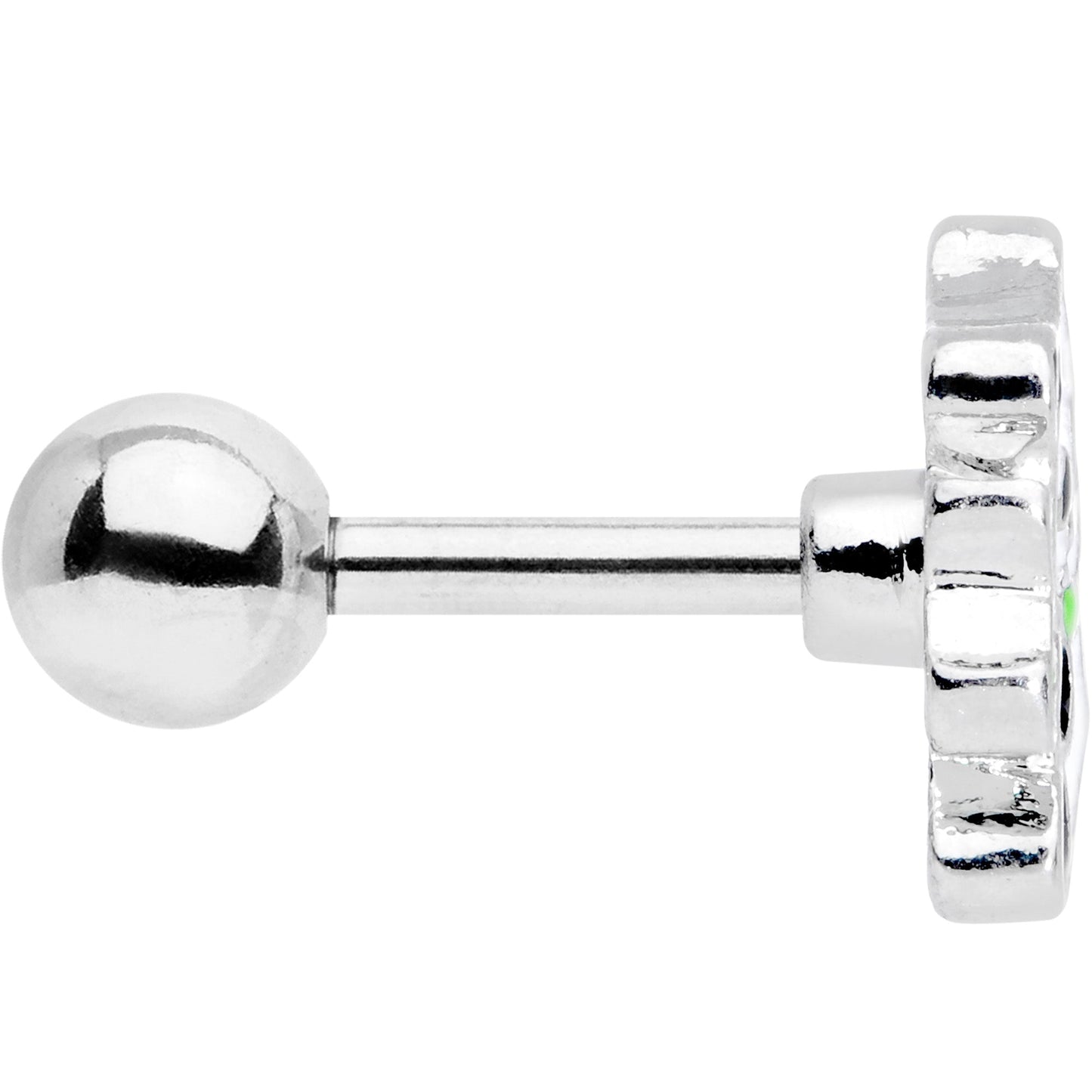 16G 1/4 Black White Hungry Panda Bear Cartilage Tragus Earring