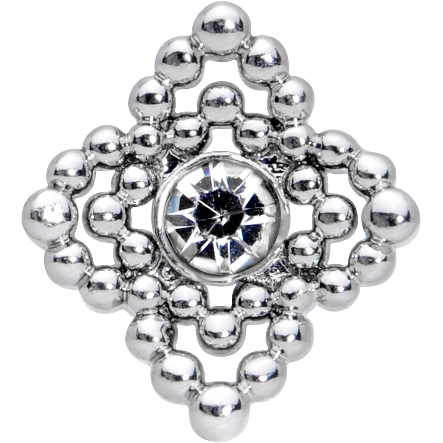 16G 5/16 Clear Gem Textured Cross Labret Monroe Tragus