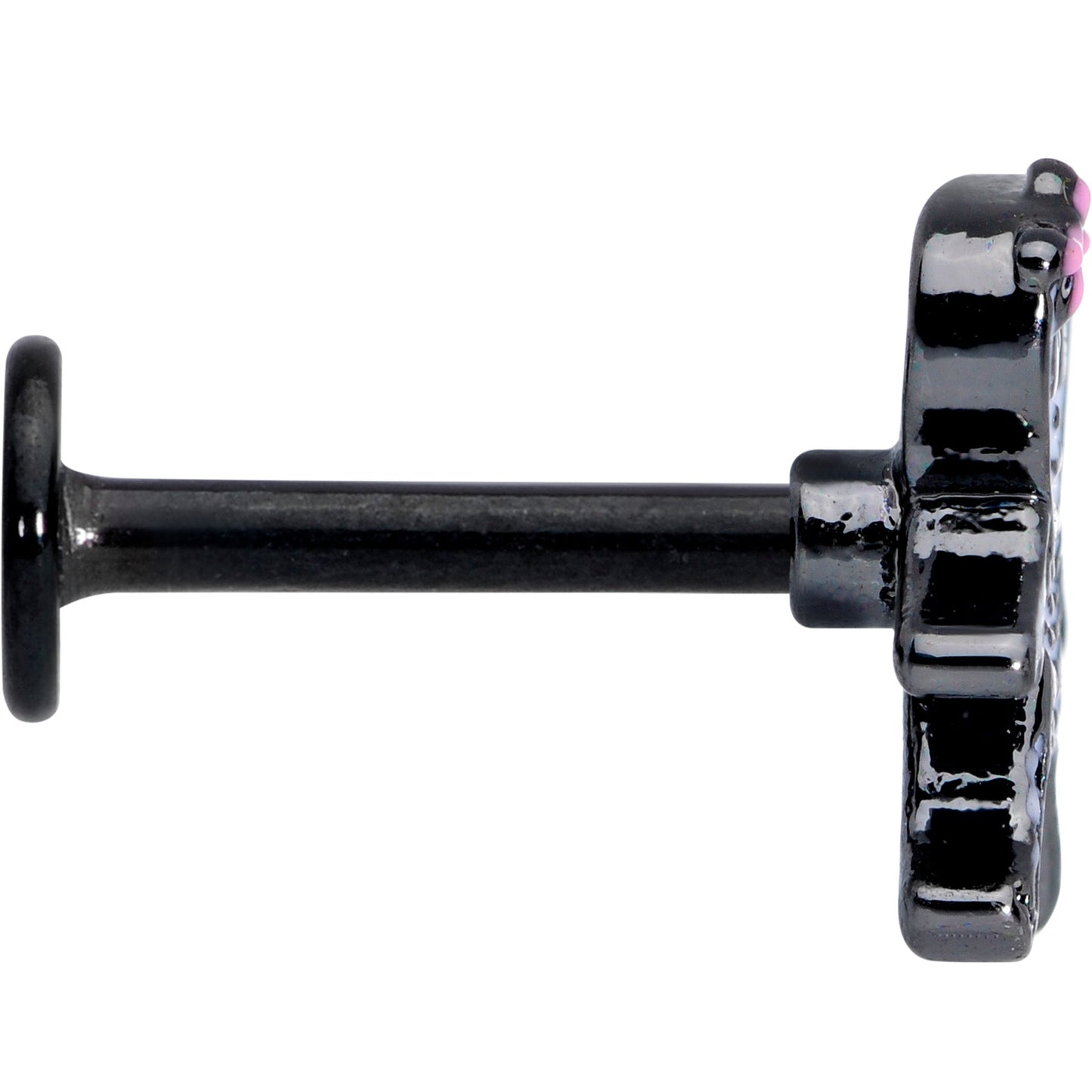 16G 5/16 Black Skeleton Girl Halloween Labret Monroe Tragus