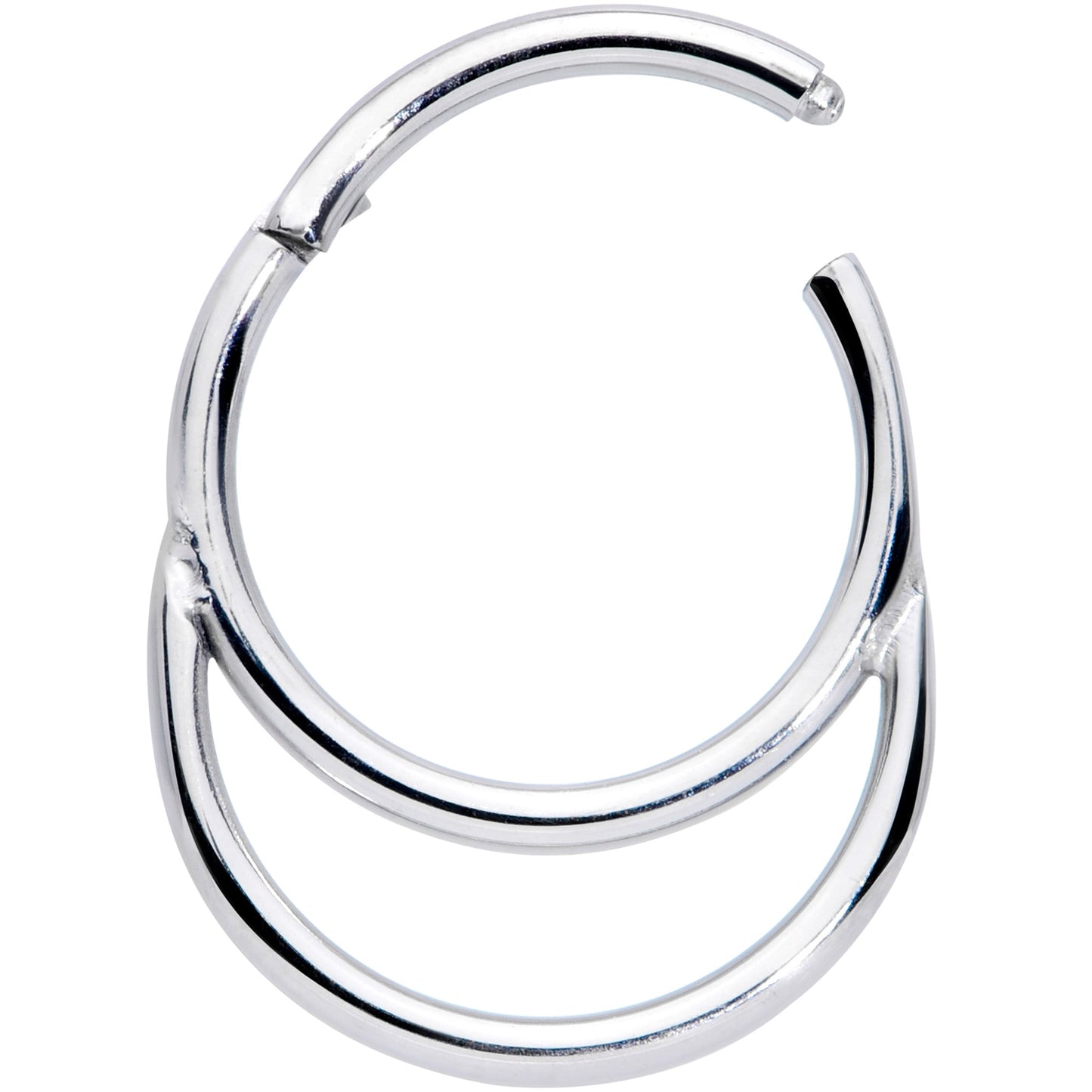 16G 3/8 Grade 23 Titanium Double Loop Hinged Septum Clicker