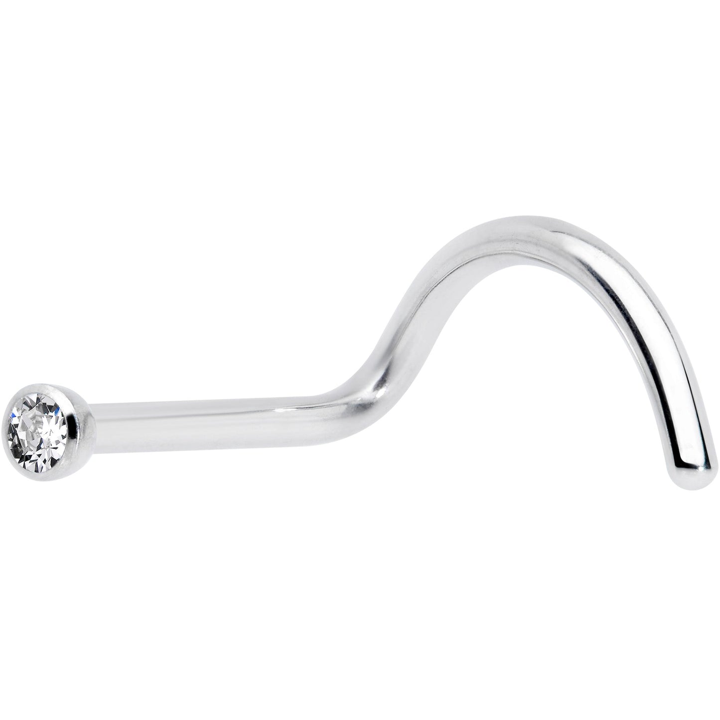 20G Clear 1.5mm Grade 23 Titanium Press Fit Left Side Nose Screw
