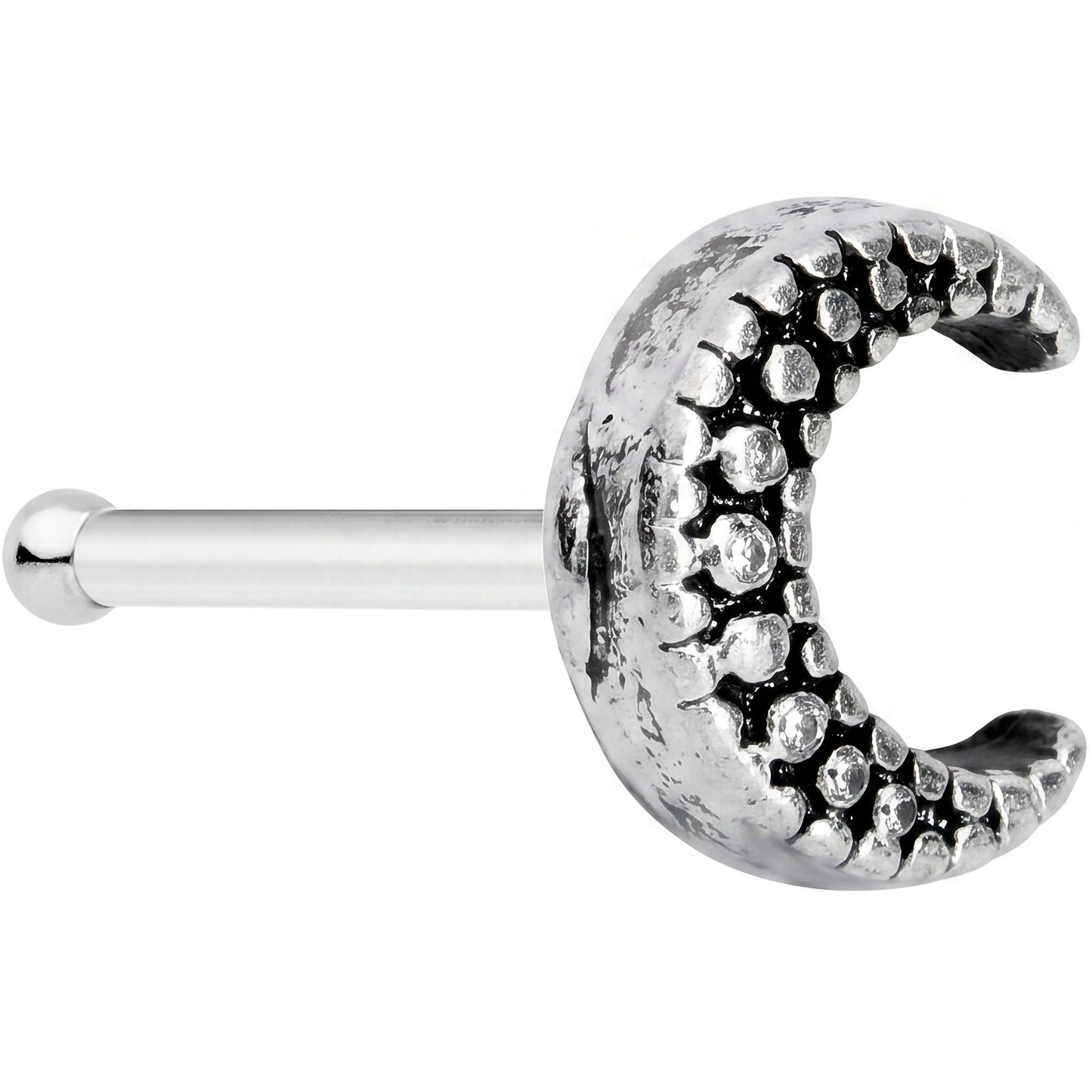20G 5/16 Textured Crescent Moon Nose Bone