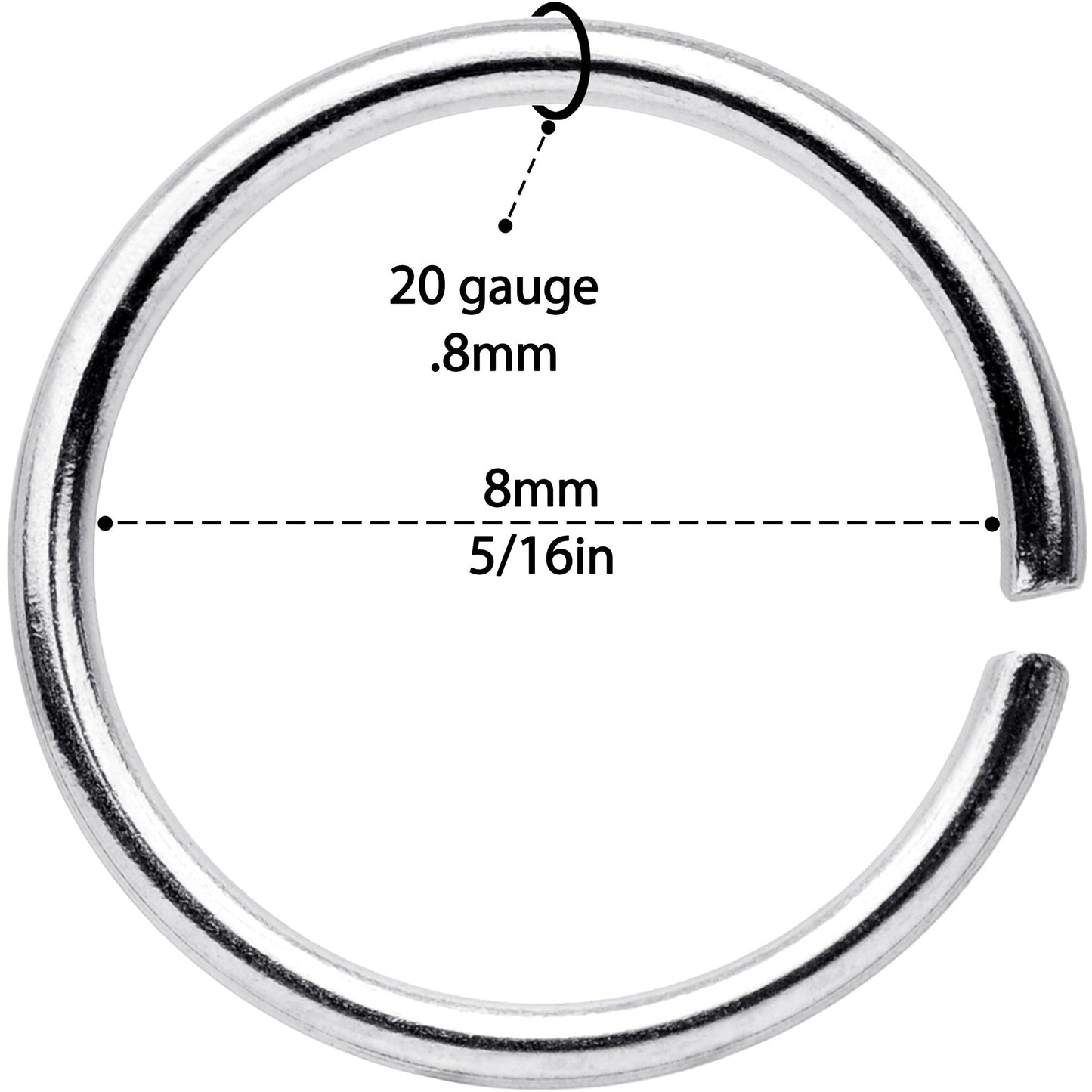 20G 5/16 Seamless Circular Ring Set of 12