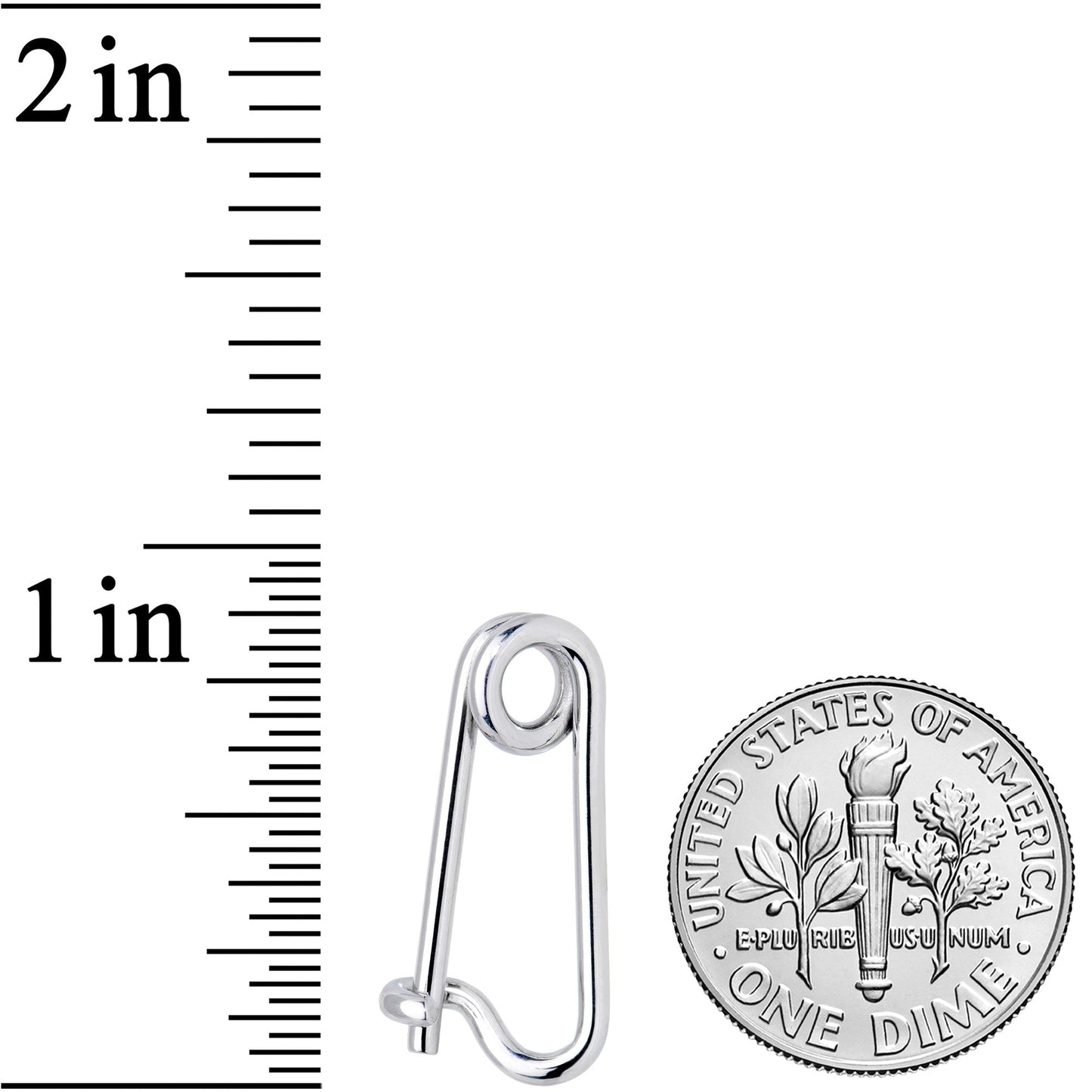 14G Surgical Steel Safety Pin Taper Earring