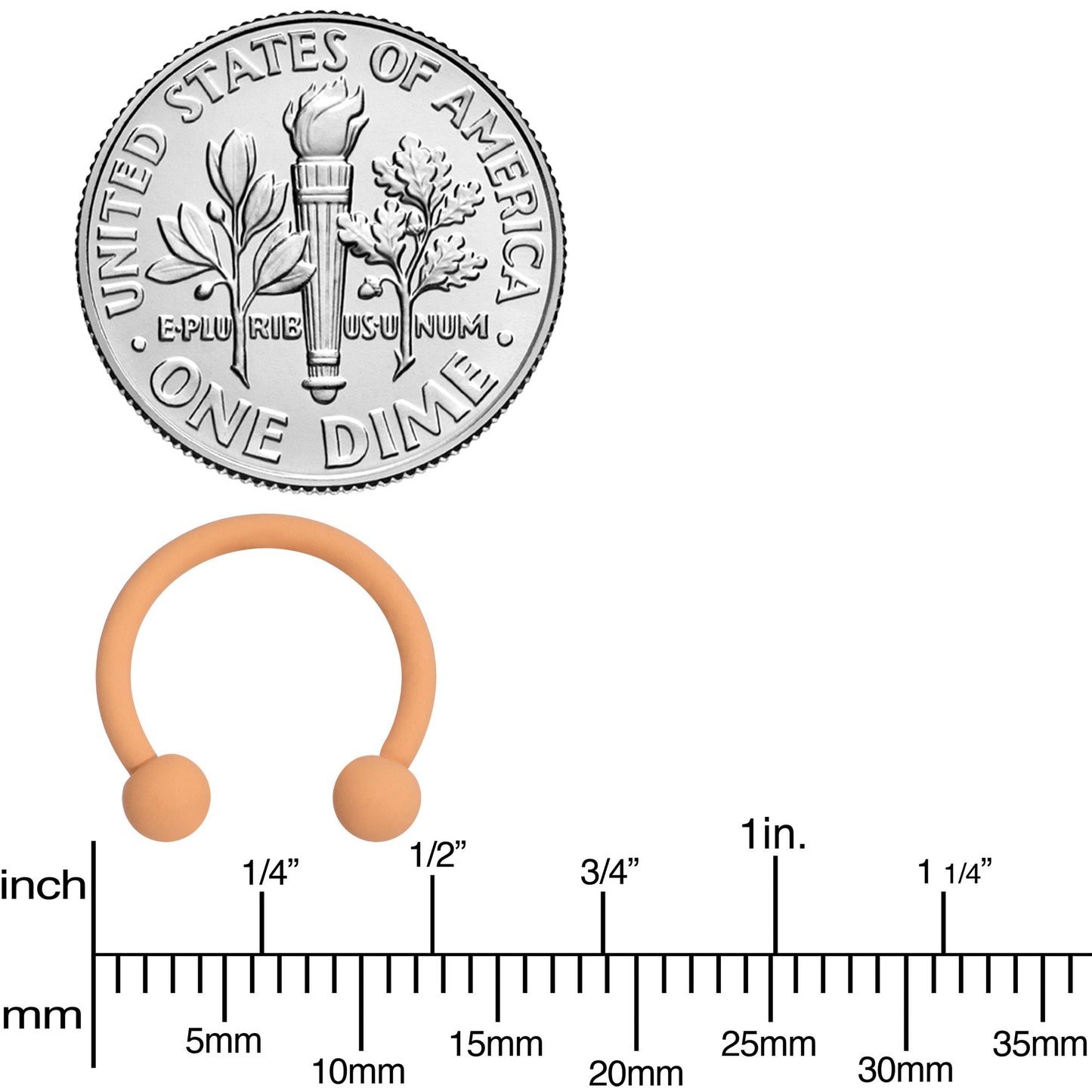 16G 3/8 Tan Matte Horseshoe Circular Barbell