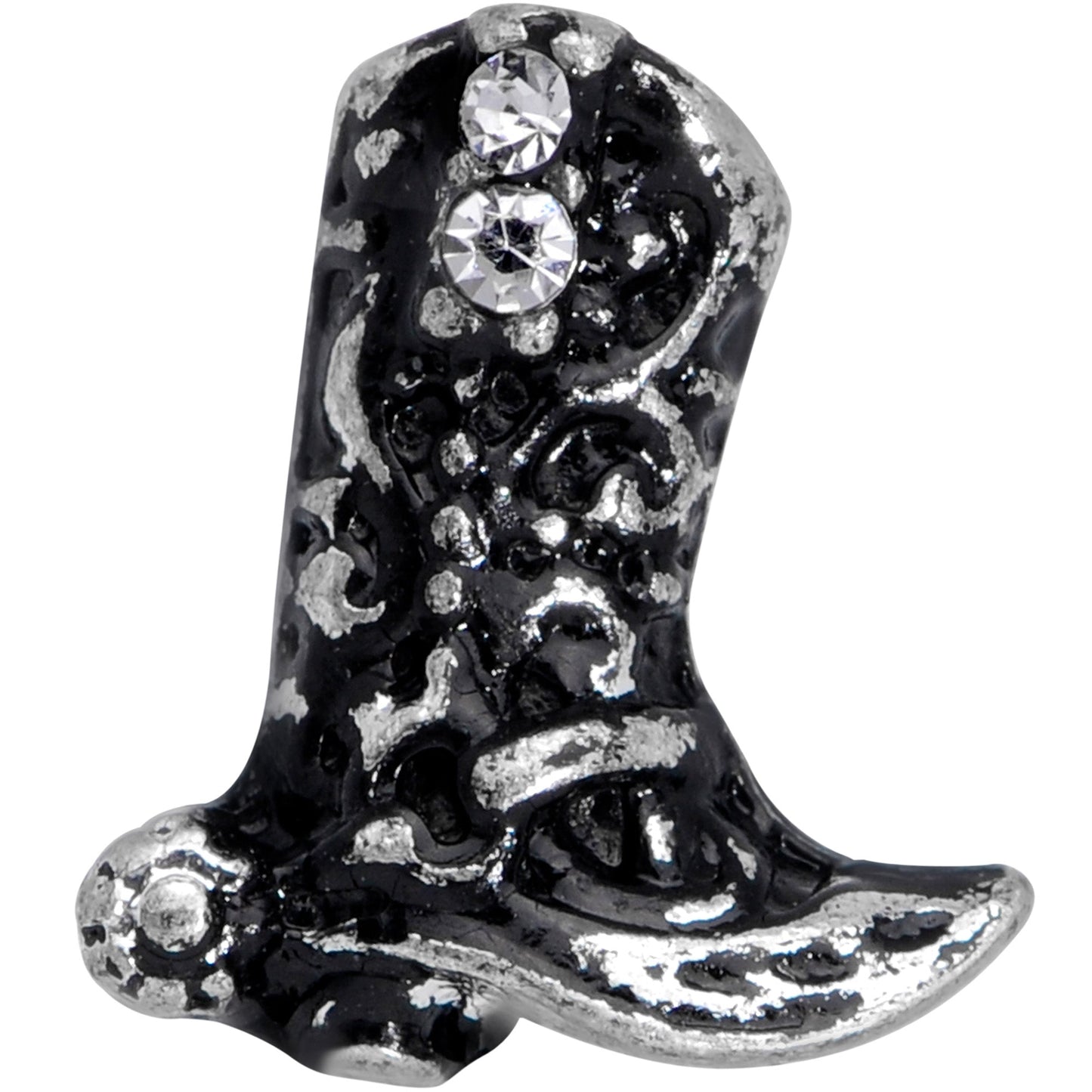 16G 1/4 Clear Gem Cowboy Boot Cartilage Tragus Earring