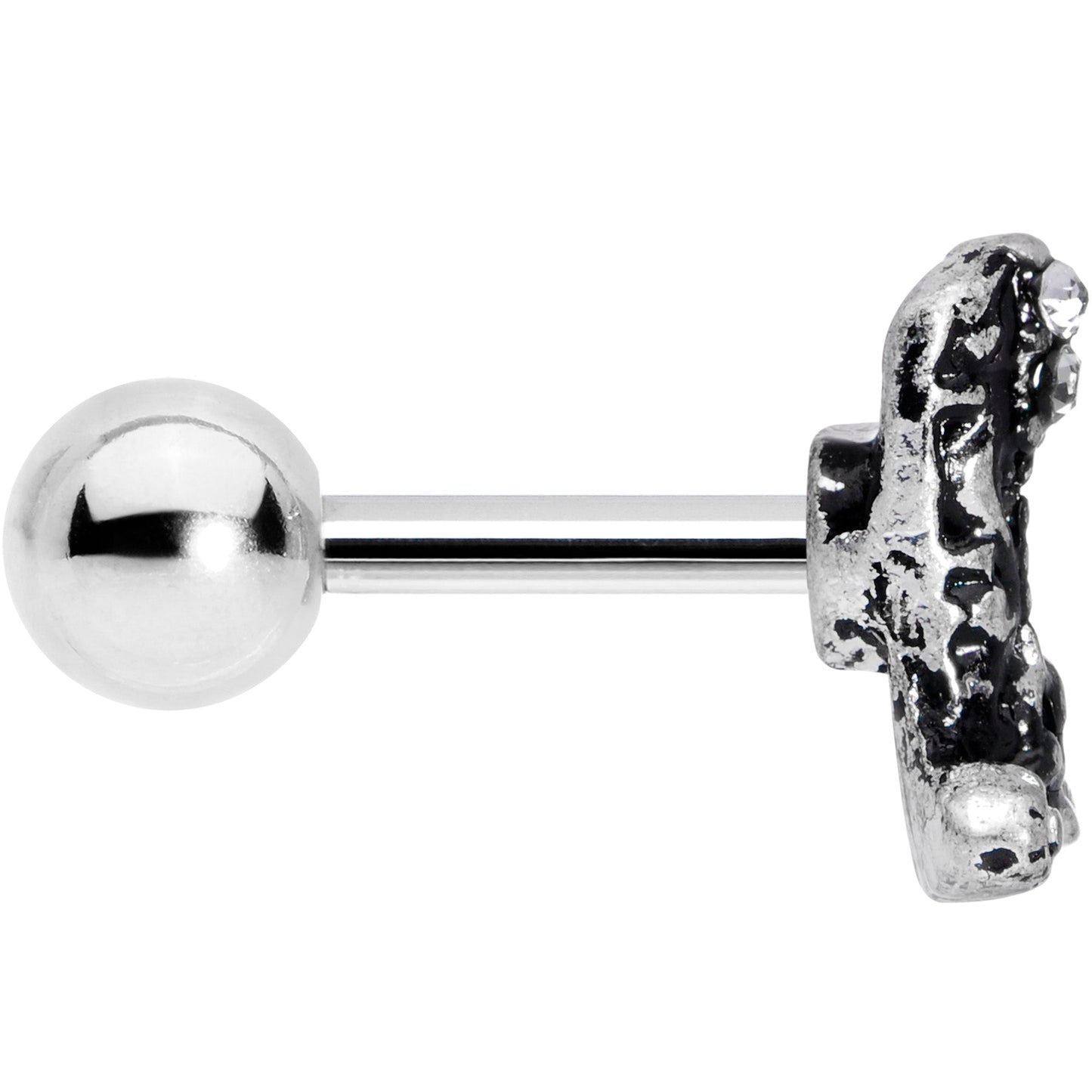 16G 1/4 Clear Gem Cowboy Boot Cartilage Tragus Earring