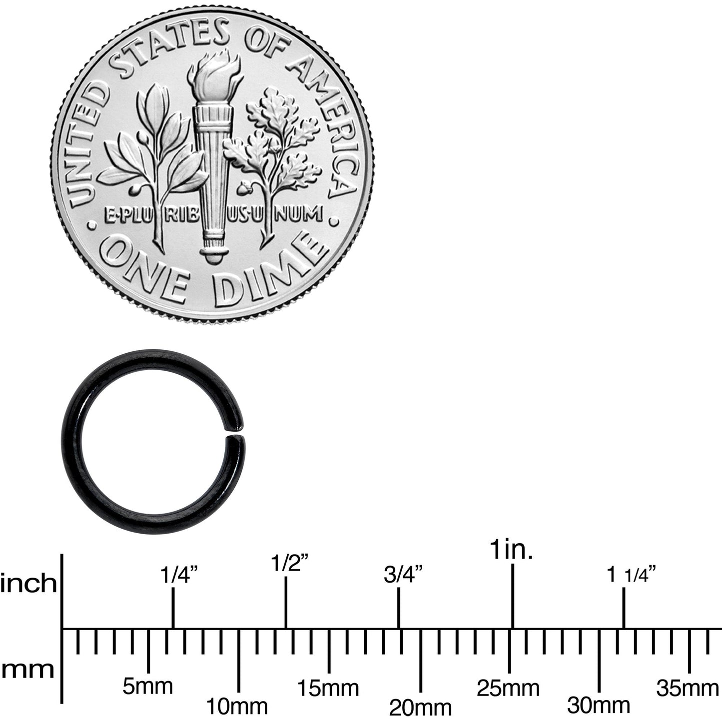 16G 5/16 Black Anodized Seamless Cartilage Ring Set of 12