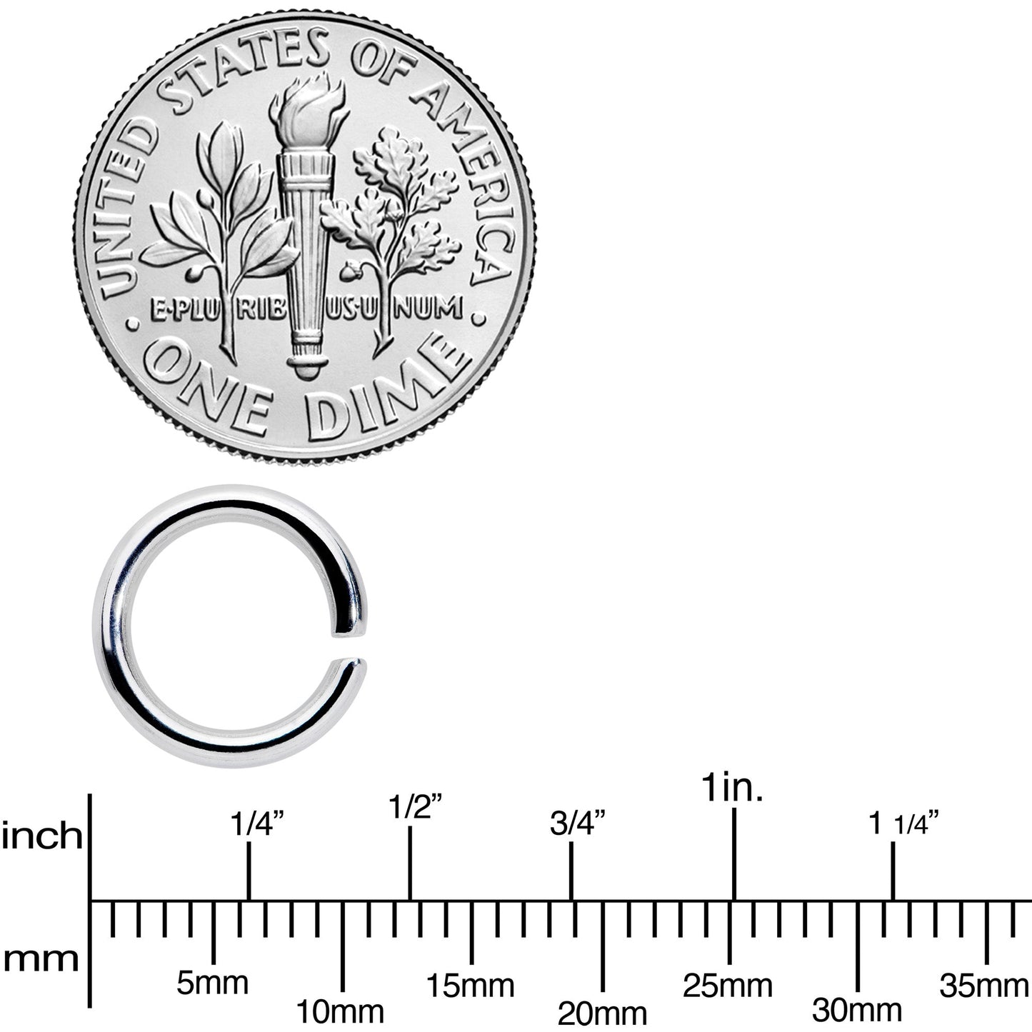 14G 5/16 Steel Black Gold Tone Seamless Cartilage Ring Set of 12