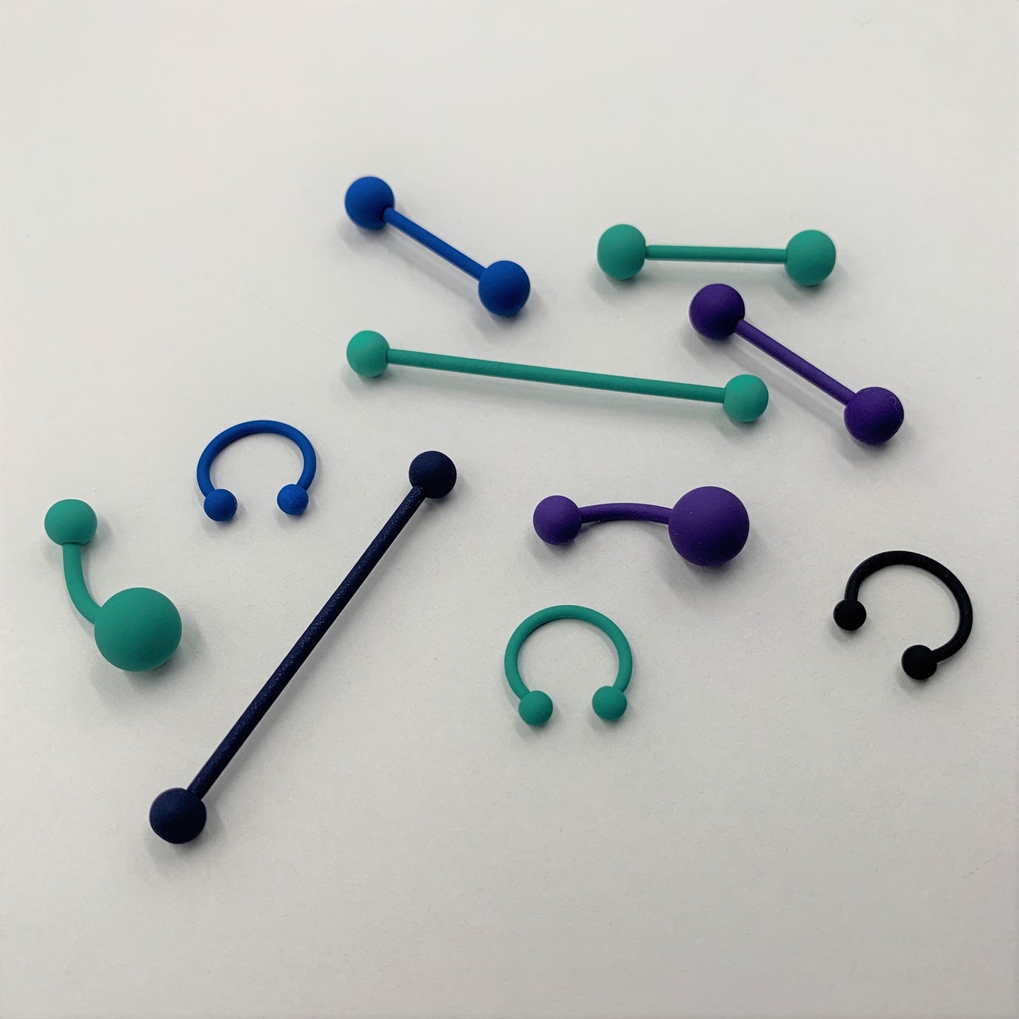 16G 3/8 Totally Teal Matte Horseshoe Circular Barbell