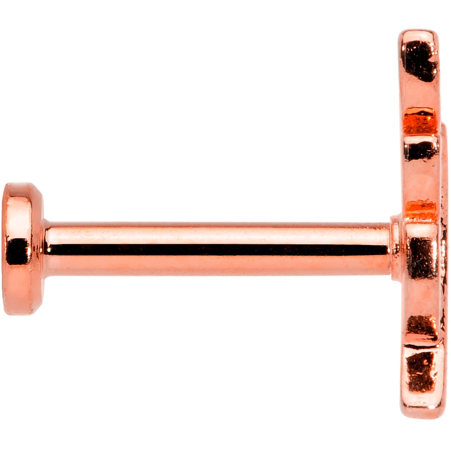 16G 5/16 Color CZ Gem Rose Gold Tone Leaf Internal Thread Labret