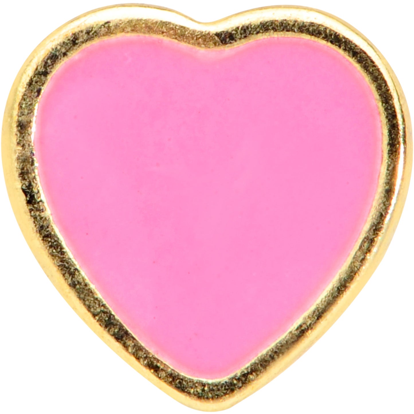 16G 1/4 Gold Tone Pink Heart Cartilage Tragus Earring