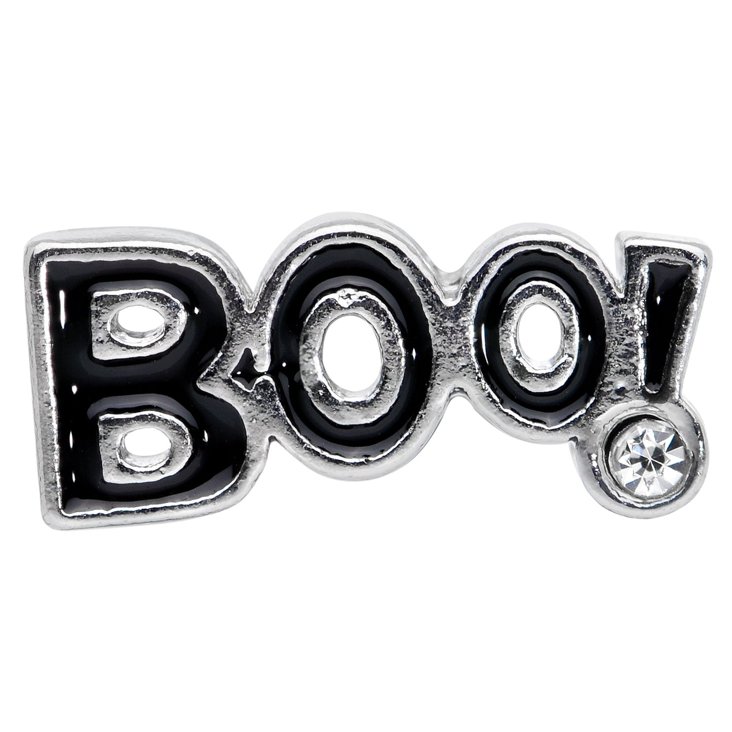 16G 1/4 Clear Gem Black Boo Halloween Cartilage Tragus Earring