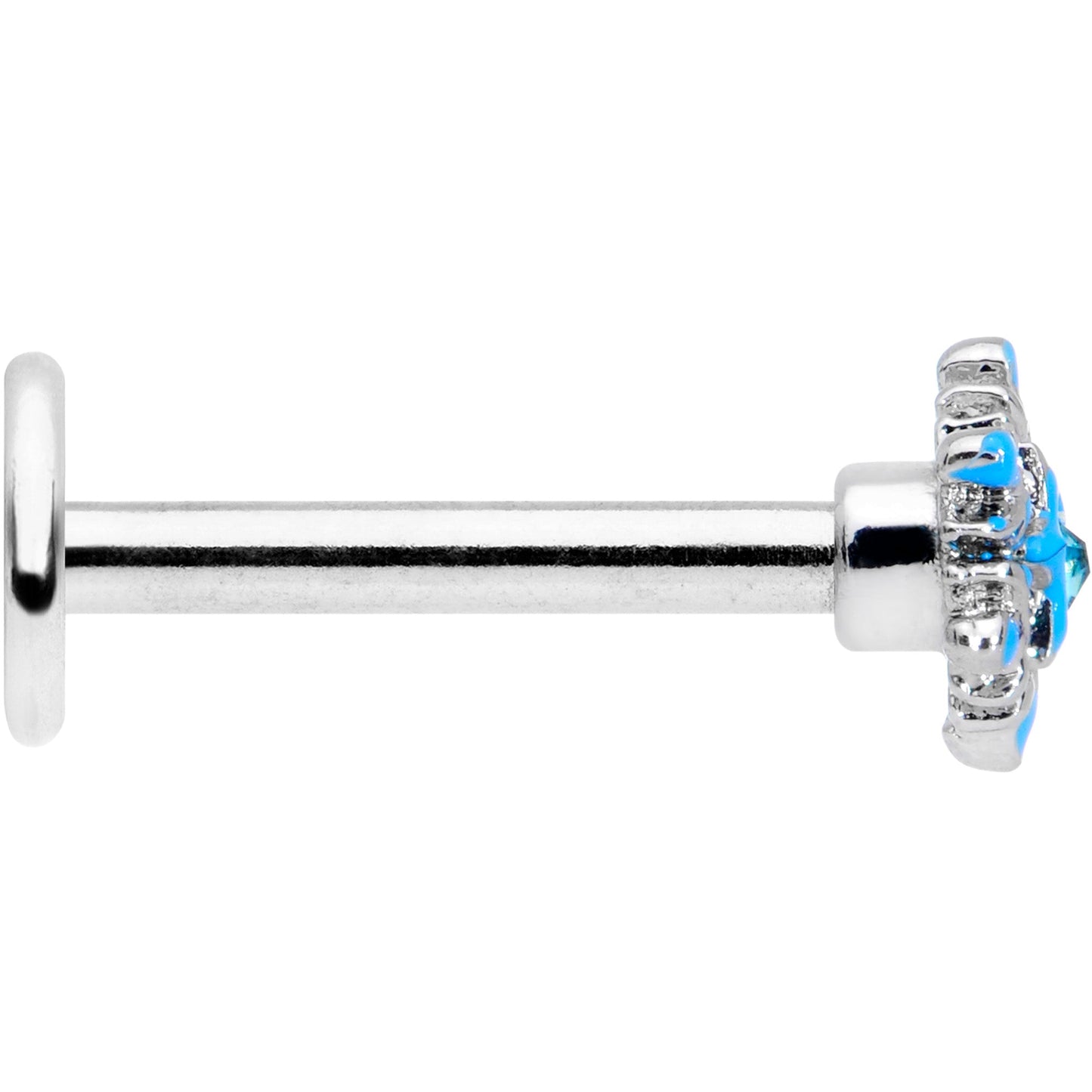 16G 5/16 Aqua Gem Winter Snowflake Christmas Labret Monroe Tragus