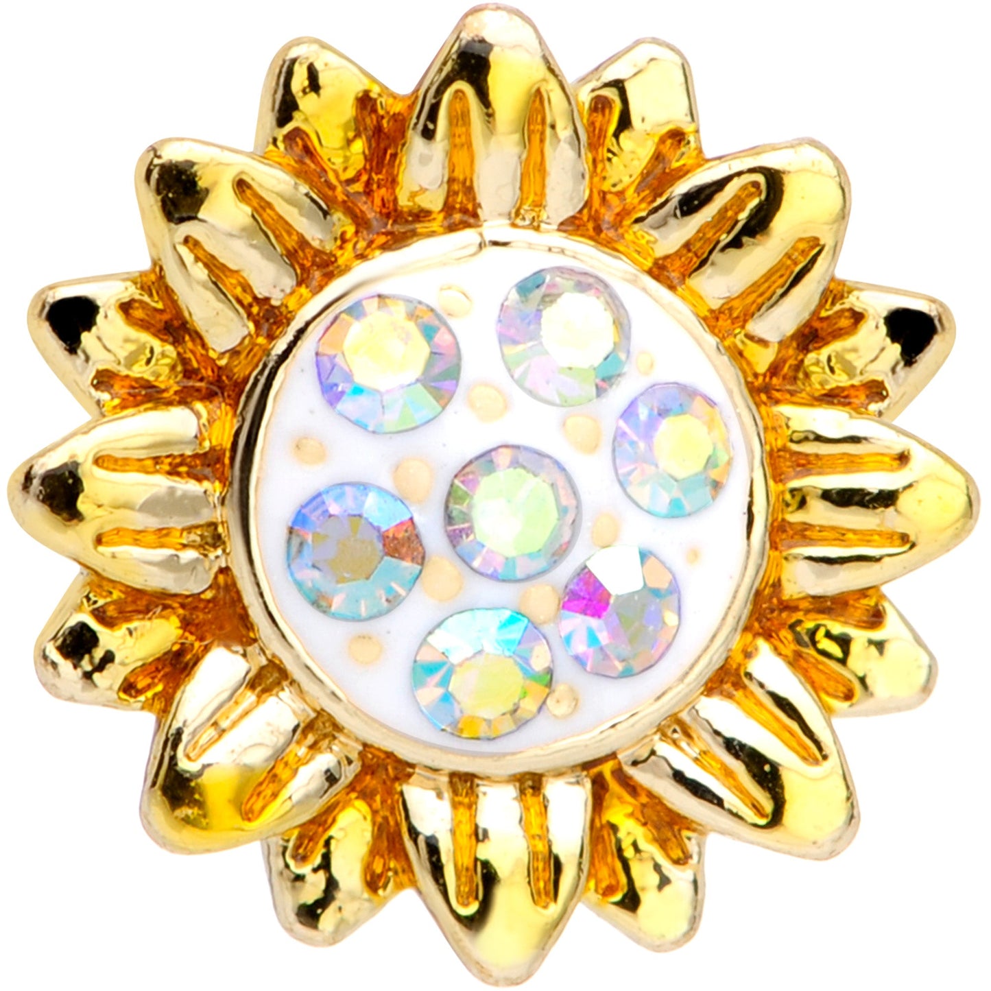 16G 5/16 Aurora Gem Scintillating Sunflower Labret Monroe Tragus
