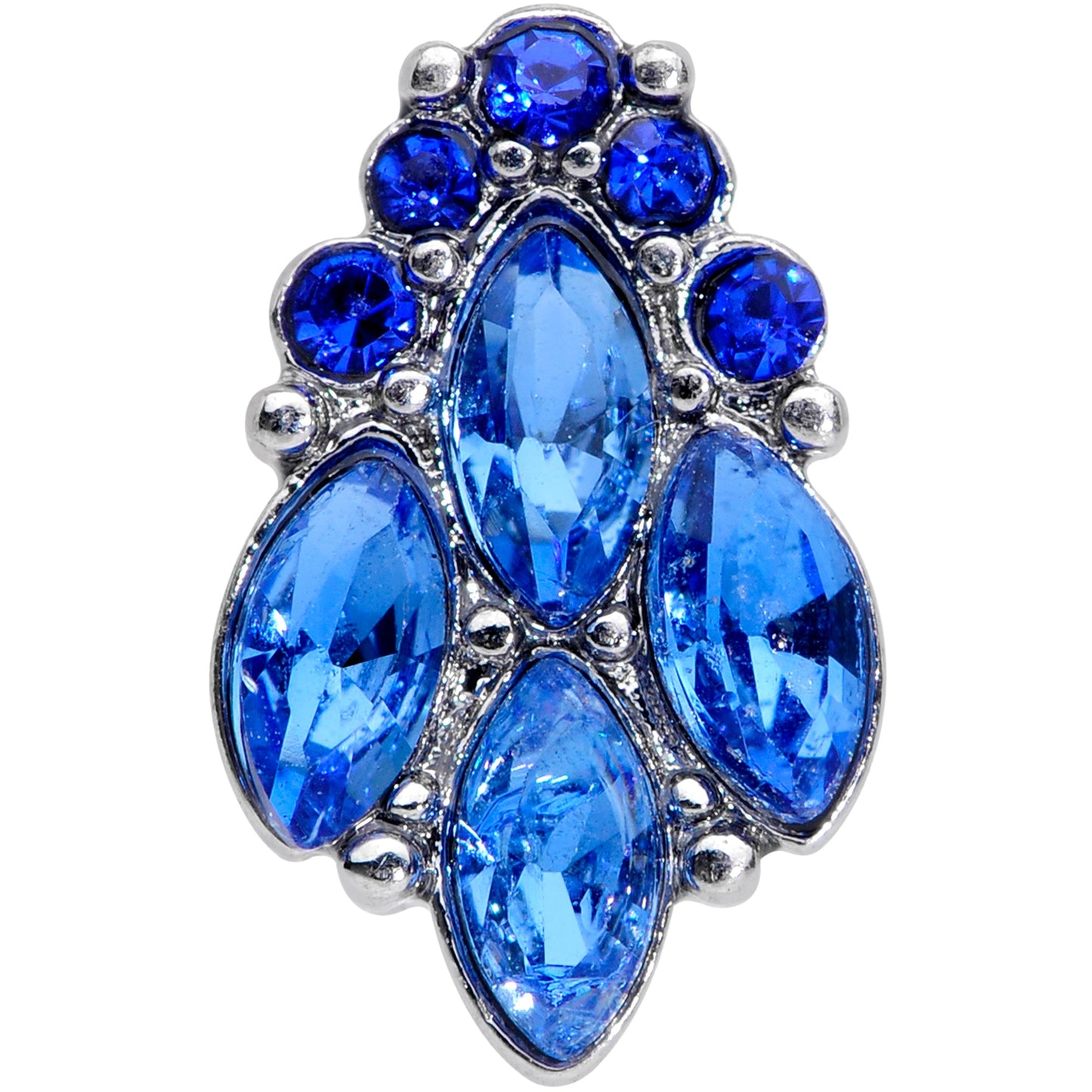 16G 1/4 Blue CZ Gem Fountain Cartilage Tragus Earring