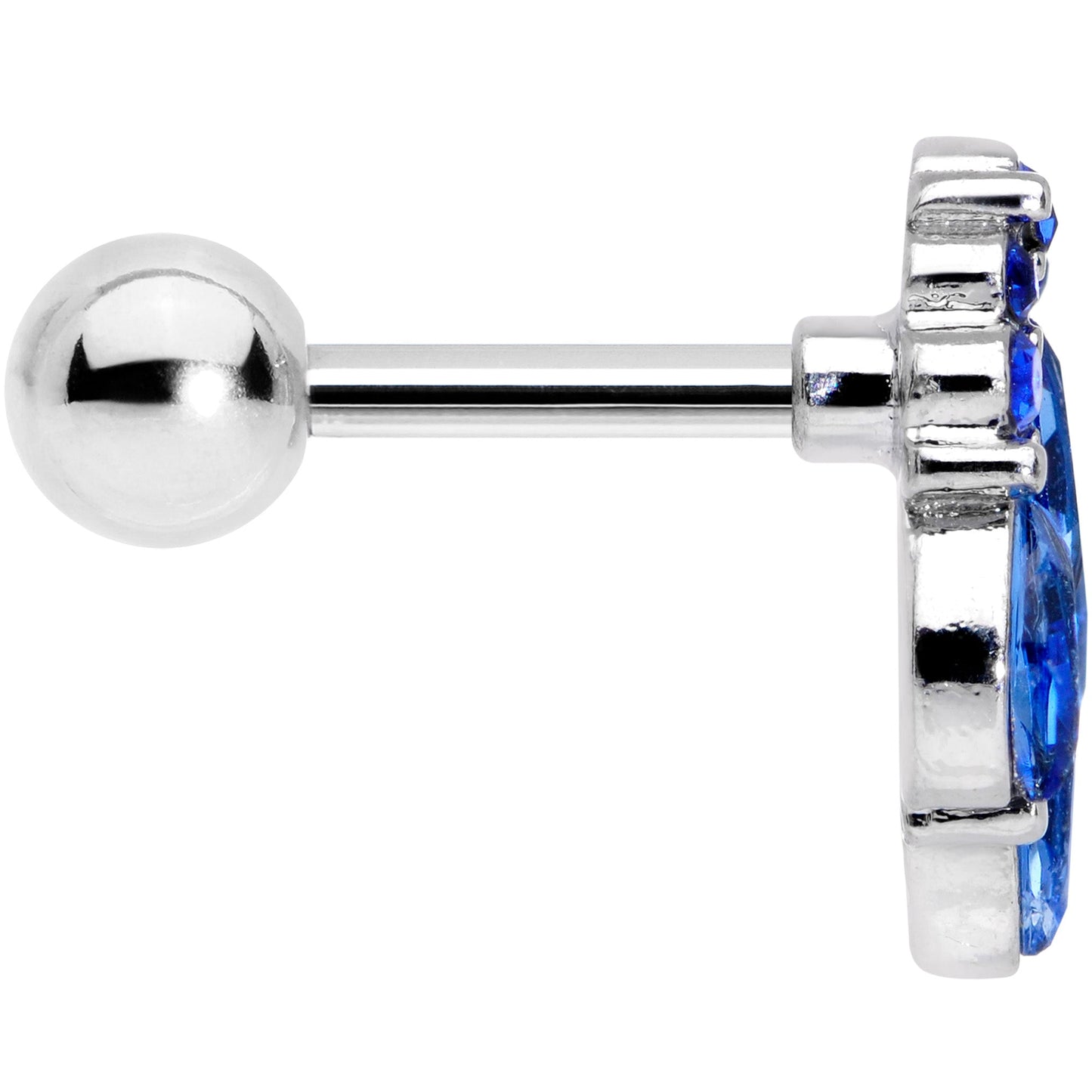 16G 1/4 Blue CZ Gem Fountain Cartilage Tragus Earring