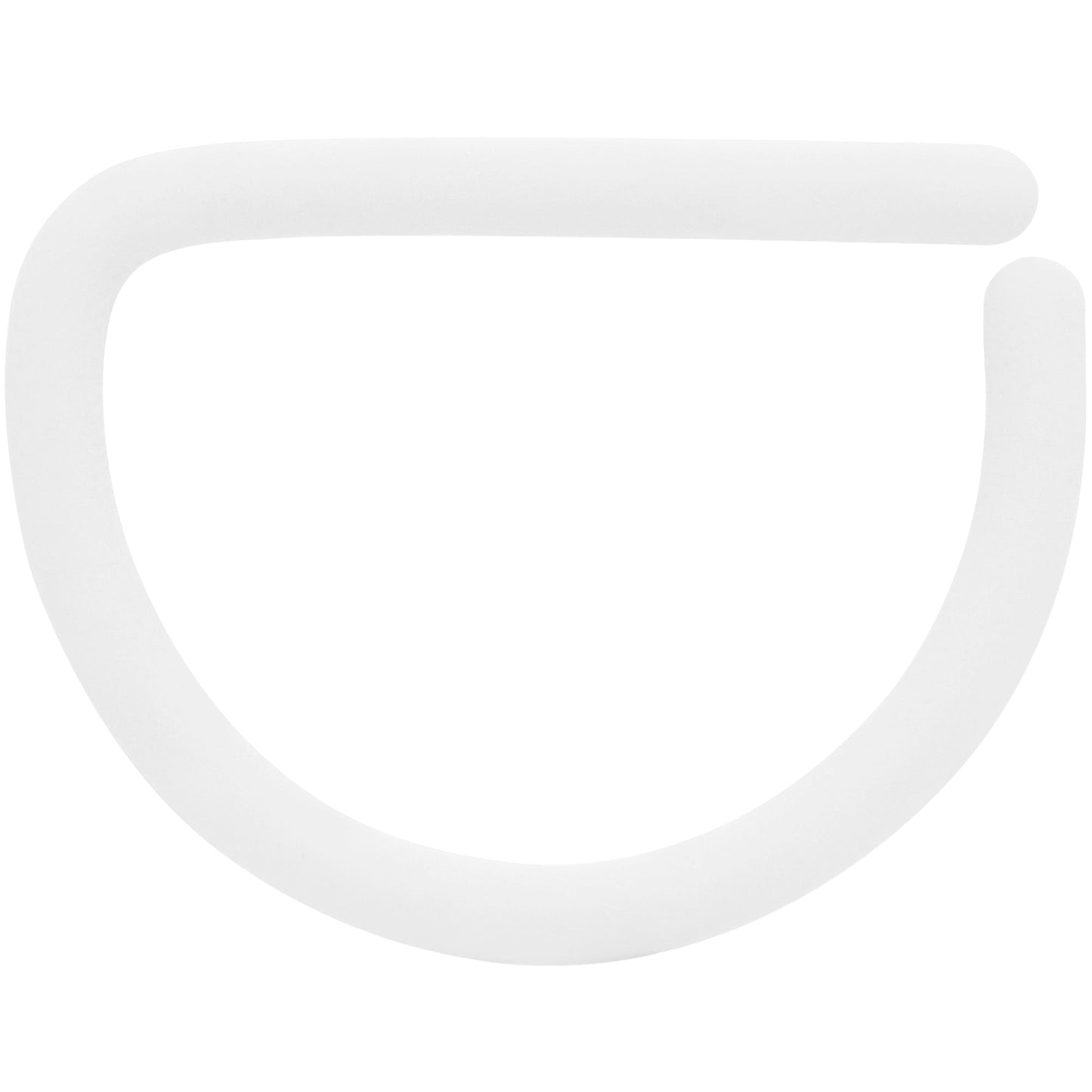 18G 3/8 White Matte D Shape Septum Ring