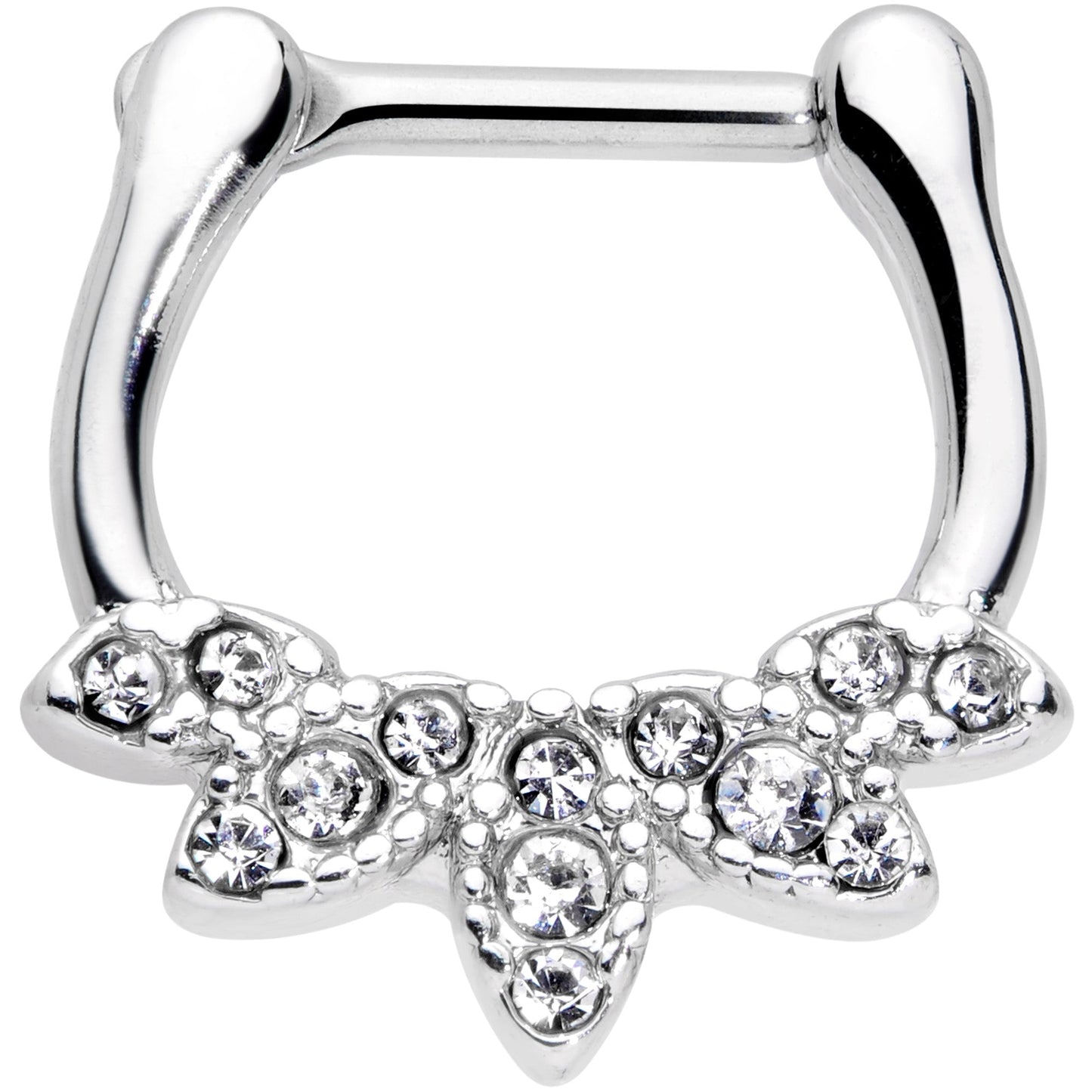 16G 5/16 Clear Gem Elegant Fan Cartilage Clicker