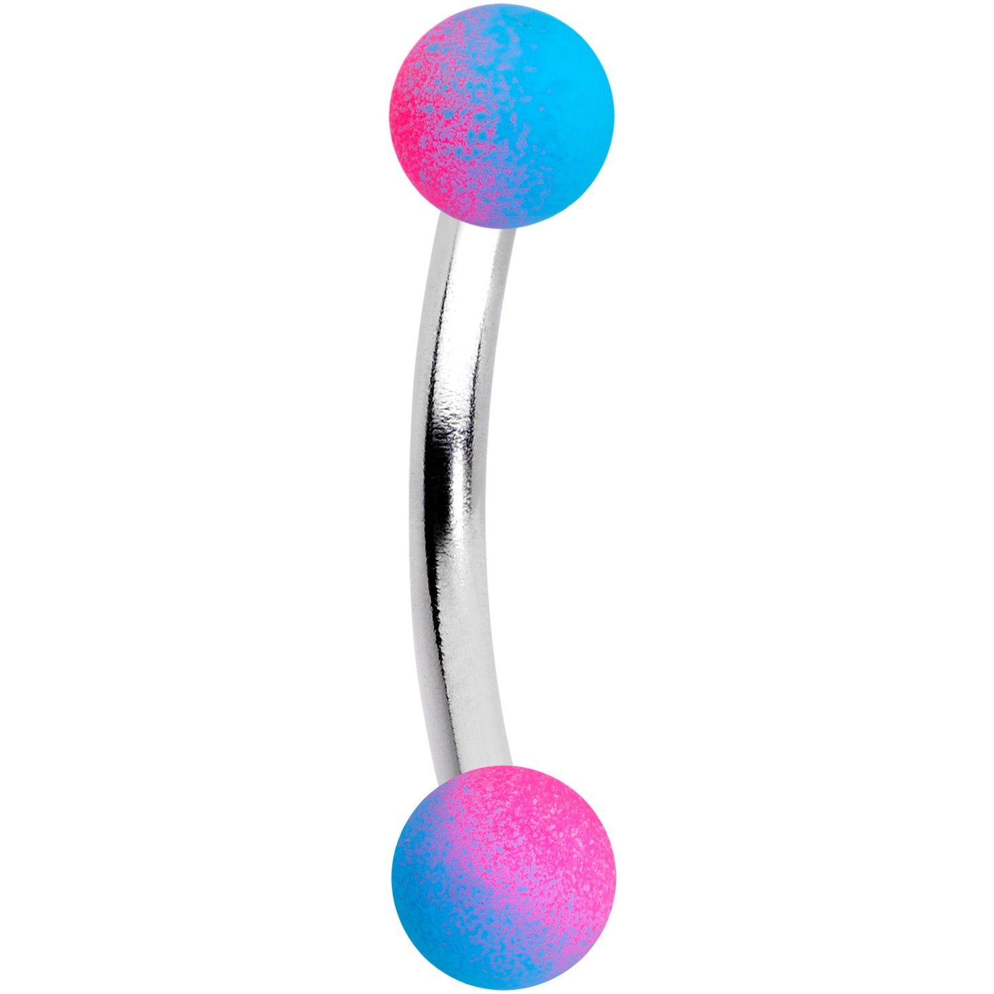 16G 5/16 Blue Pink Green Ombre Soft Finish Eyebrow Ring Set of 4