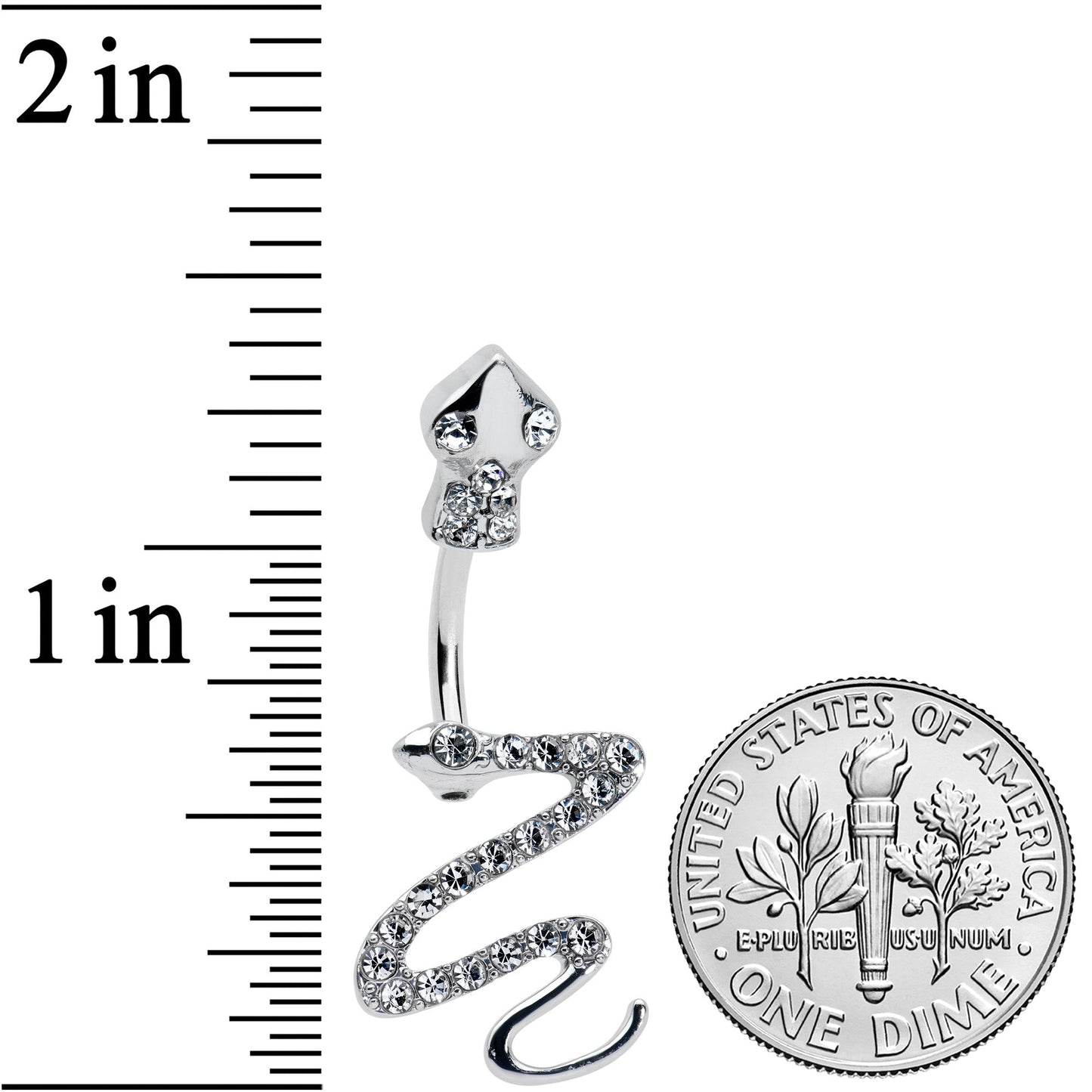 Clear Gem Stylish Snakes Double Mount Belly Ring