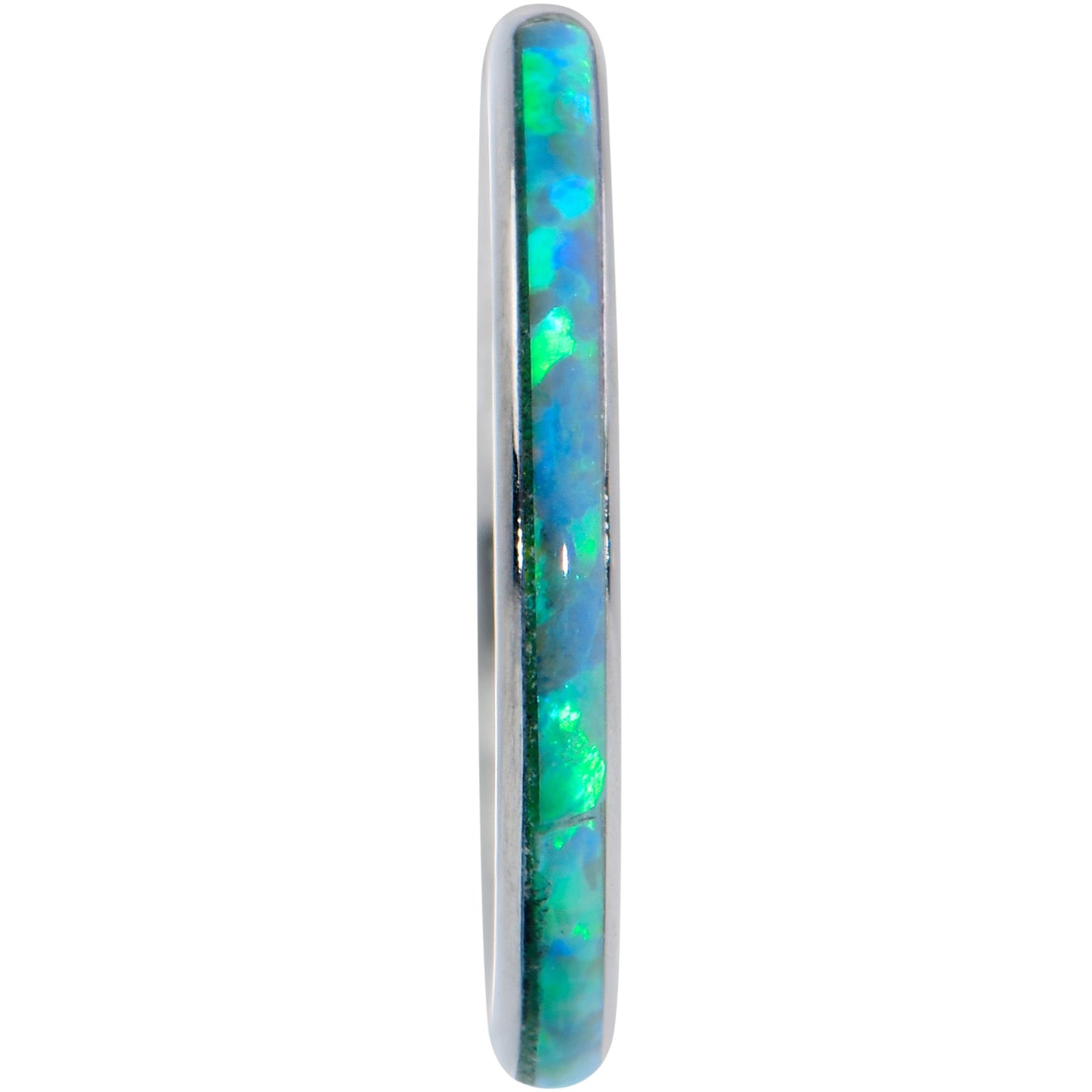 16G 5/16 Green Synthetic Opal Forward Facing Hinged Segment Ring