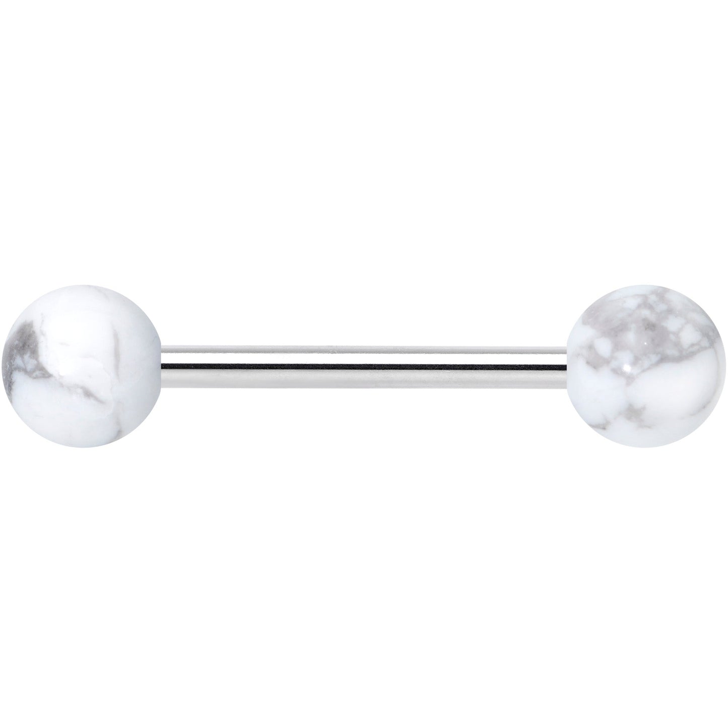 Elegant White Howlite Barbell Tongue Ring