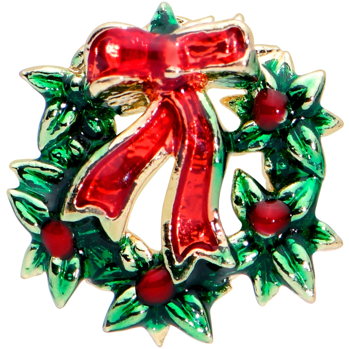 20G 7mm Festive Bow Wreath Christmas L Shape Nose Ring