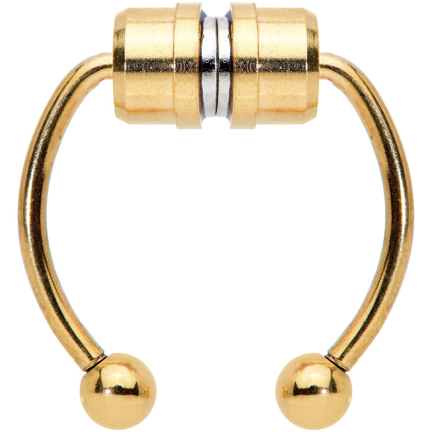 Gold Tone Magnetic Septum Ring Horseshoe Non-Pierced Fake Nose Ring