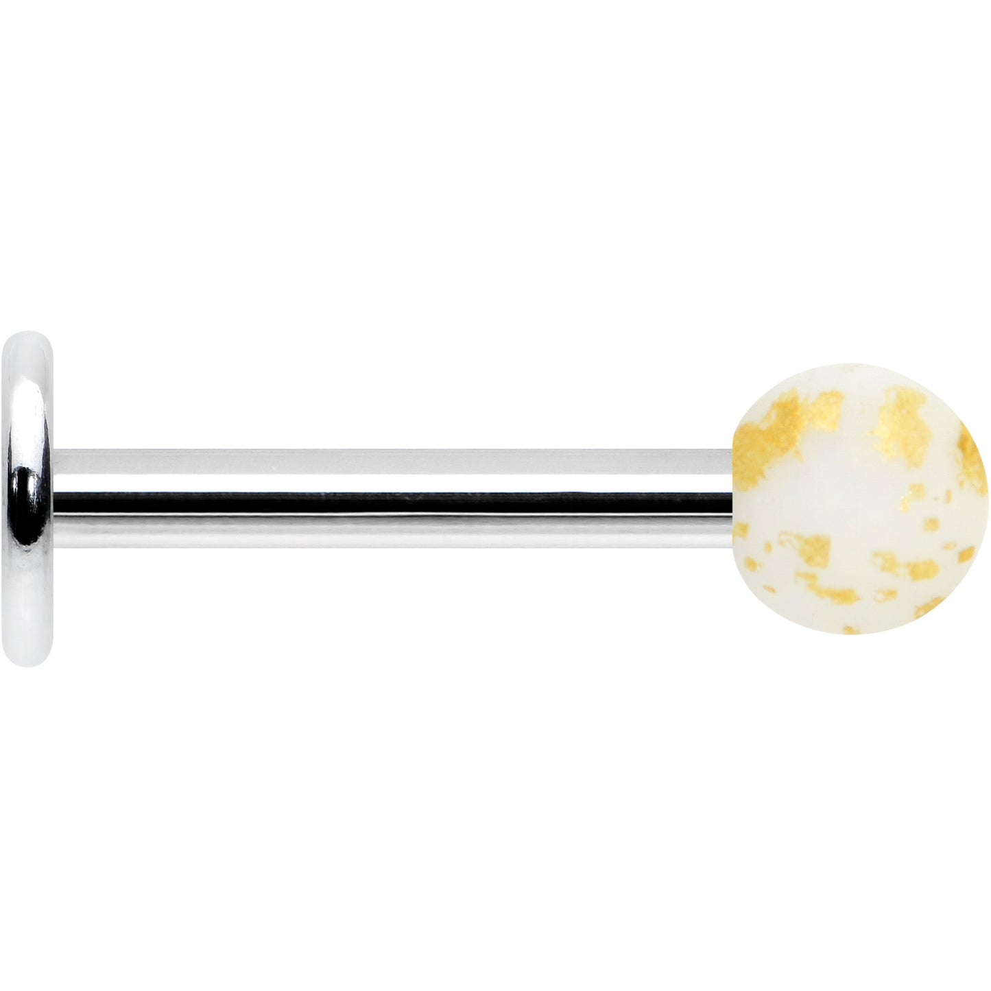 16G 5/16 Matte White Splatter Pattern Labret Monroe Tragus