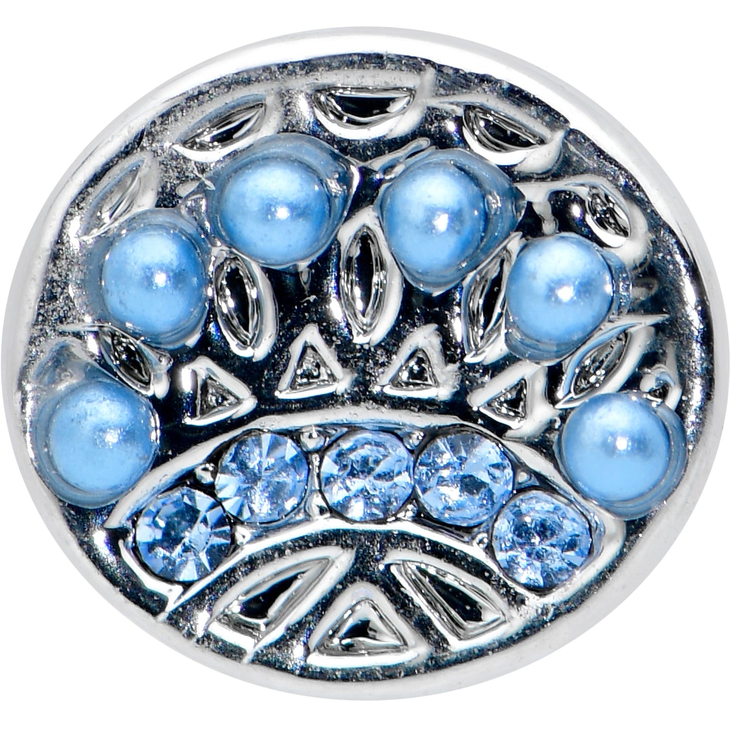 16G 1/4 Blue Gem Geometric Blues Pattern Labret Monroe Tragus