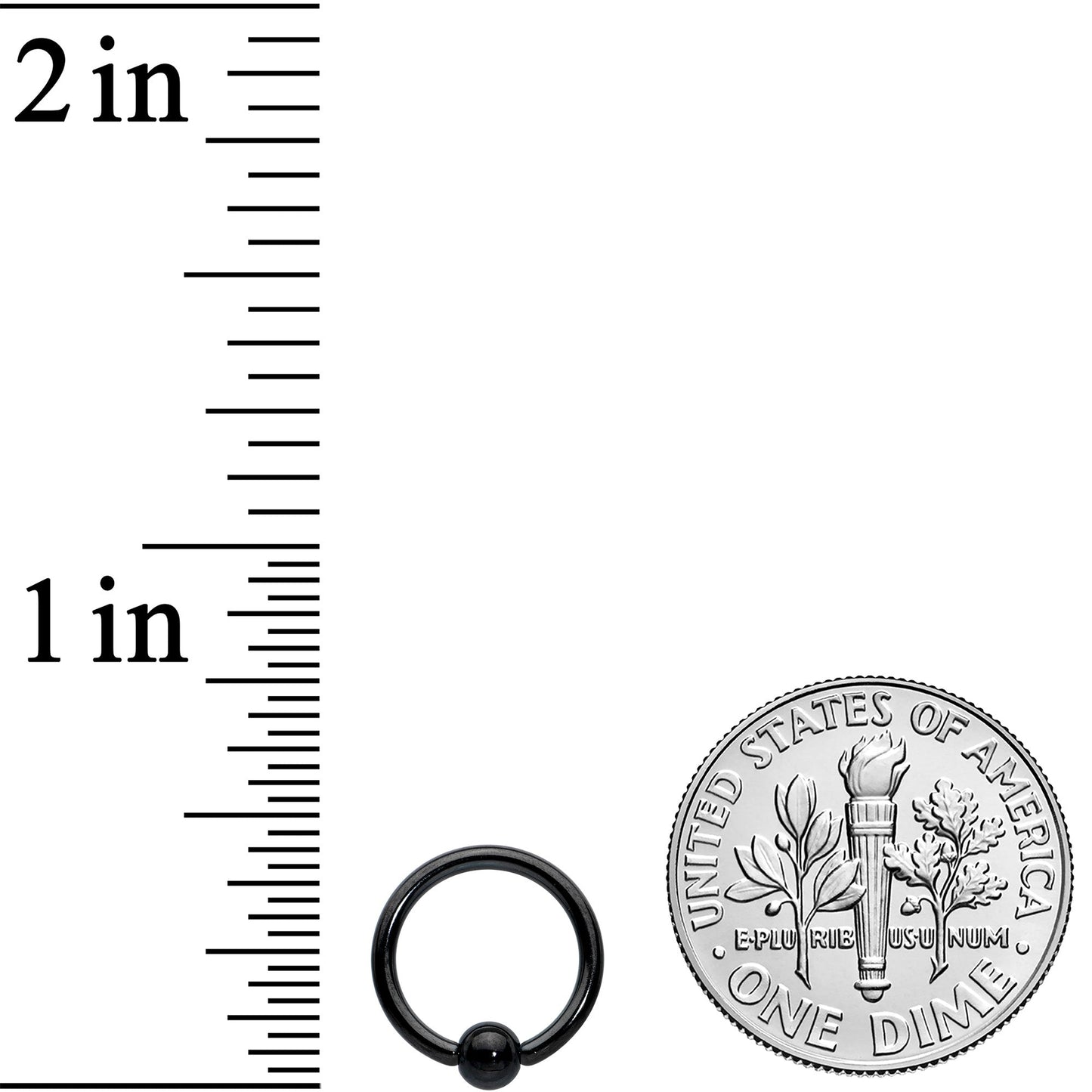 16G 5/16 Black Simple Classic BCR Captive Bead Ring