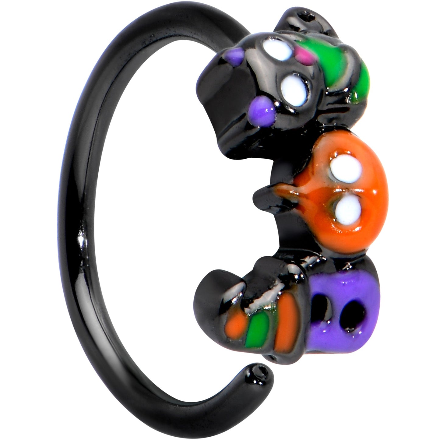 20G 1/4 Black Boo Party Halloween Nose Hoop