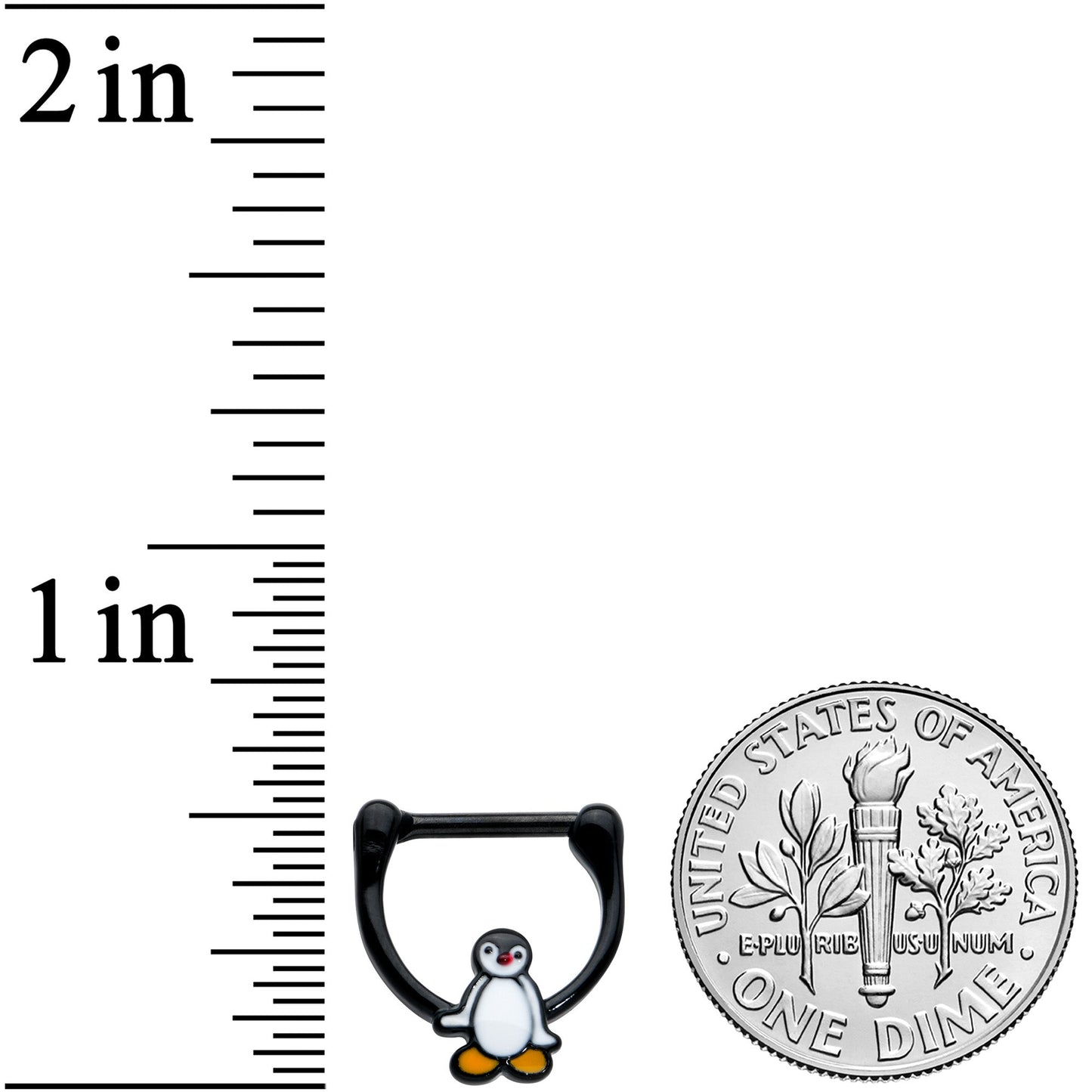 16G 5/16 Black Baby Penguin Cartilage Clicker