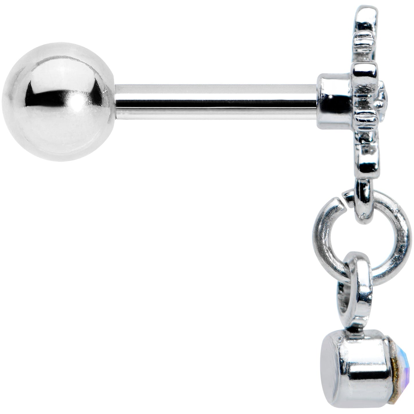 16G 1/4 Aurora Gem Snowflake Blues Christmas Cartilage Tragus