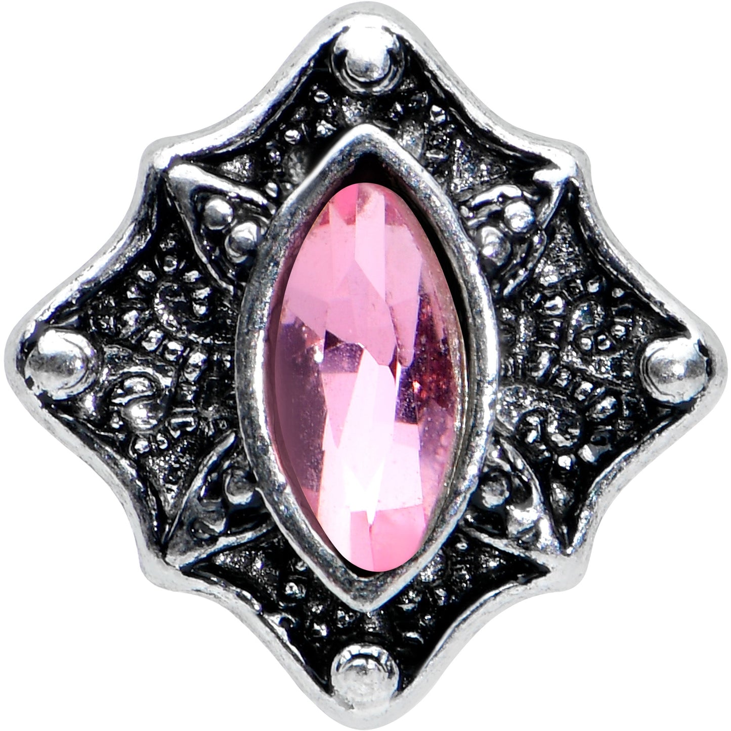 16G 1/4 Pink Gem Rhombus Retro Cartilage Tragus Earring