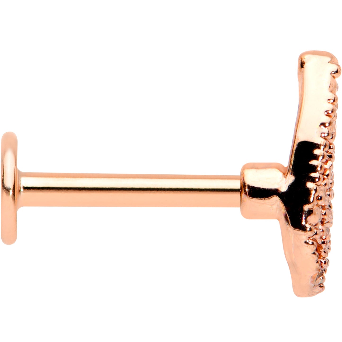 16G 5/16 Rose Gold Tone Textured Butterfly Labret Monroe Tragus