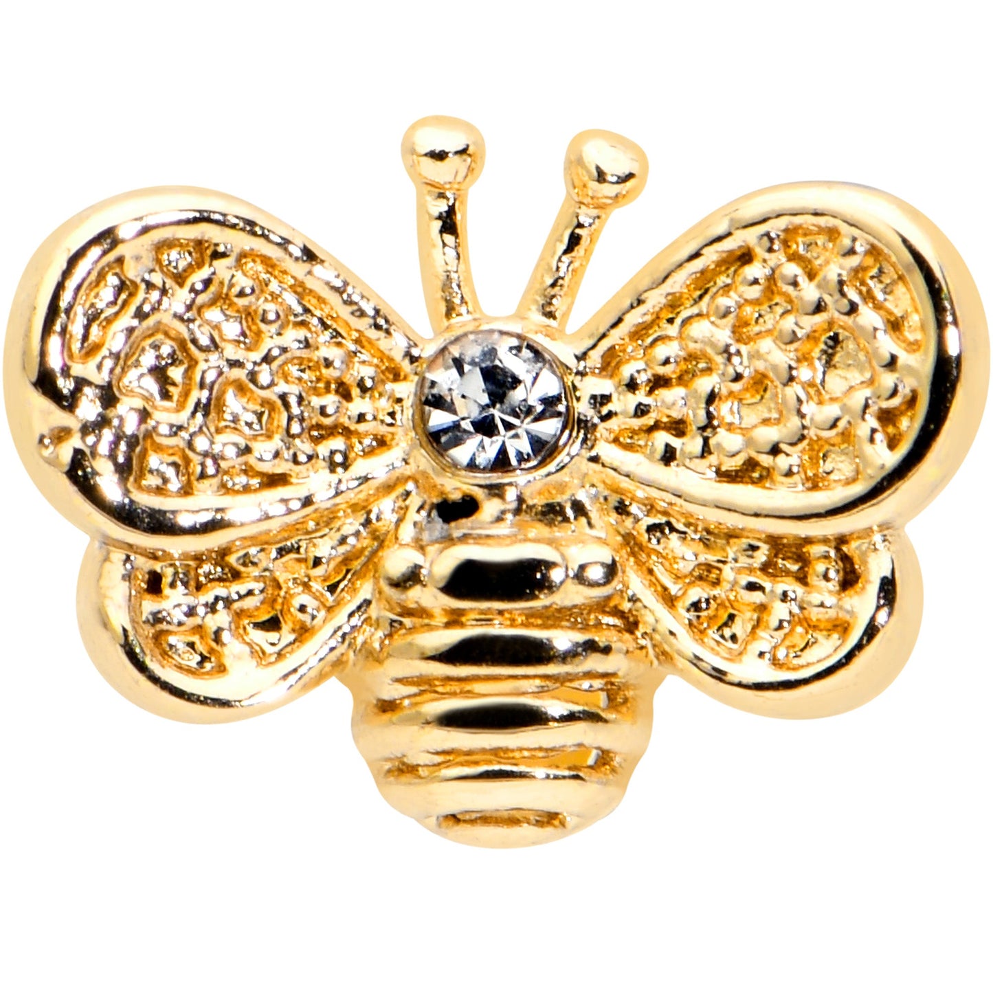 16G 1/4 Clear Gem Gold Tone Beauty Bee Cartilage Tragus Earring