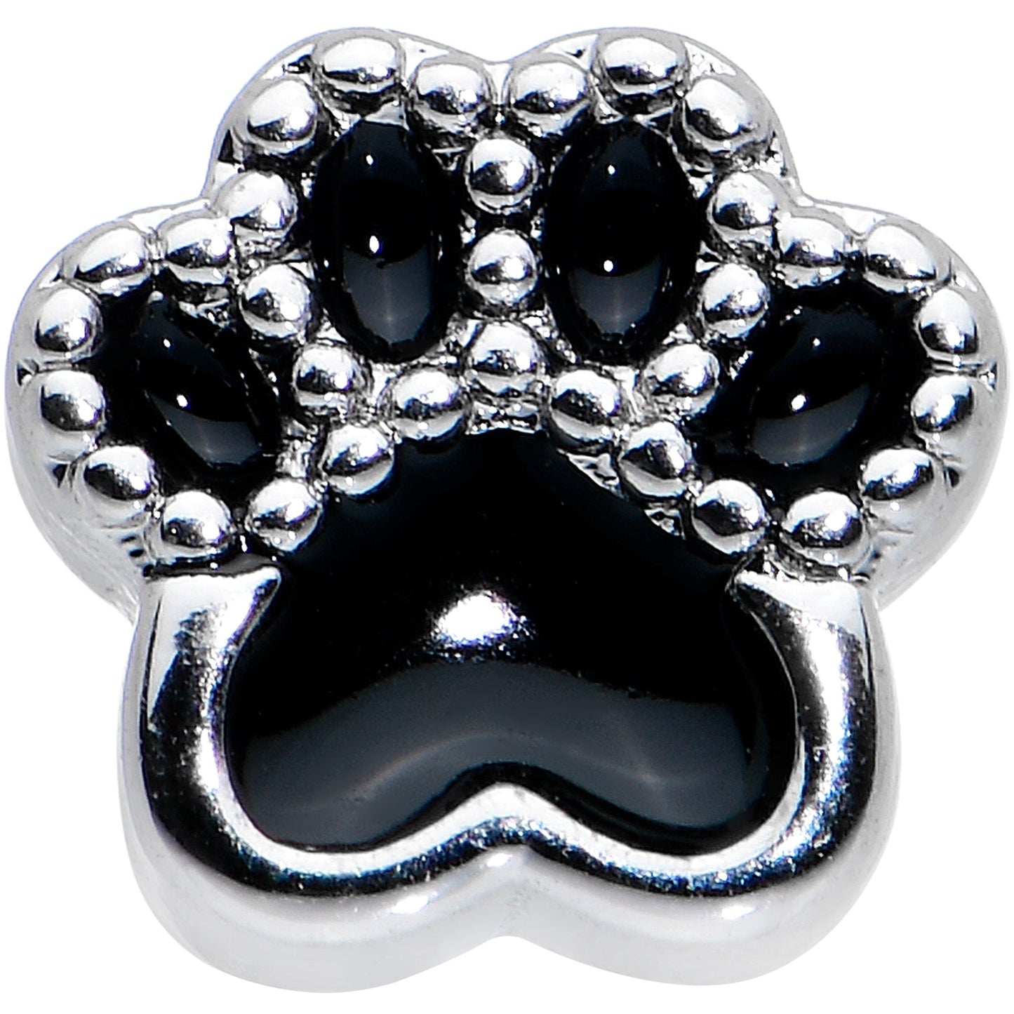 16G 5/16 Textured Black Paw Print Labret Monroe Tragus