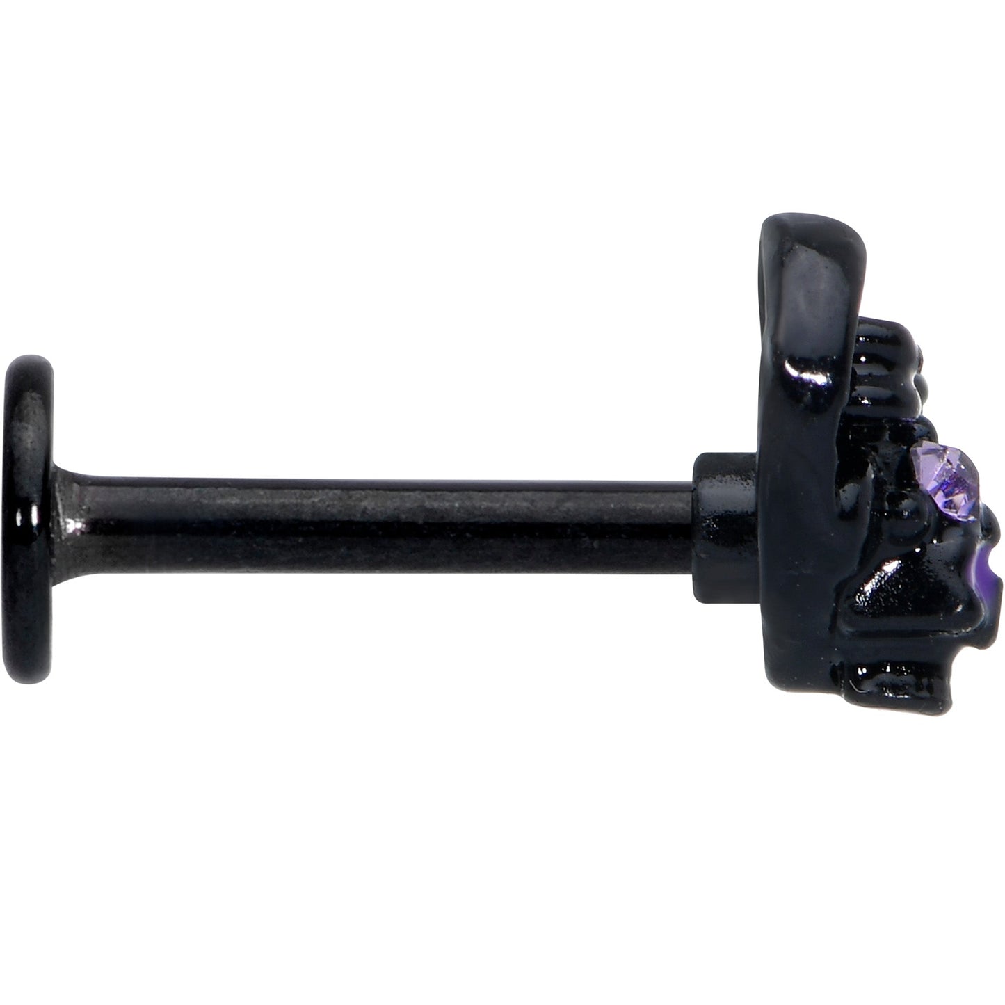 16G 5/16 Purple Gem Black Skull Heart Bow Labret Monroe Tragus