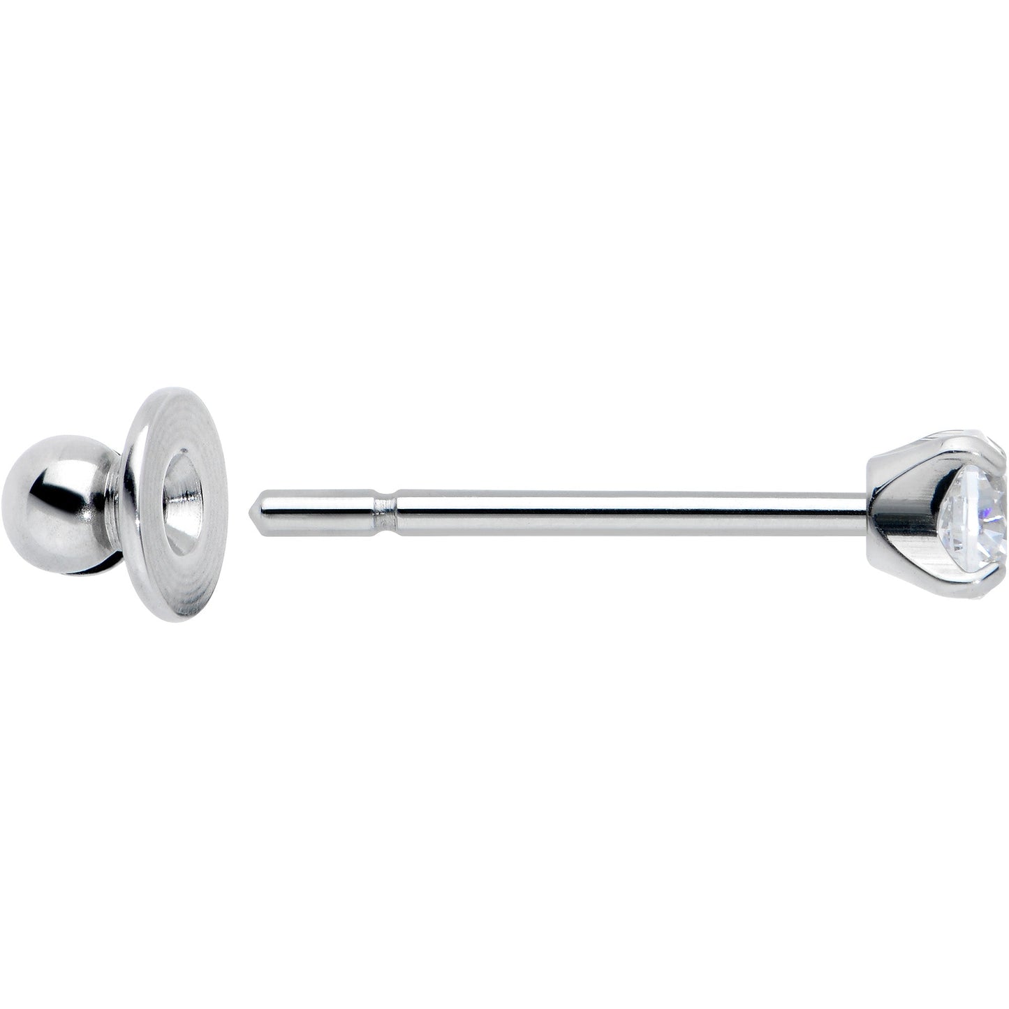 3mm Clear CZ Gem Implant Grade Titanium Stud Earrings
